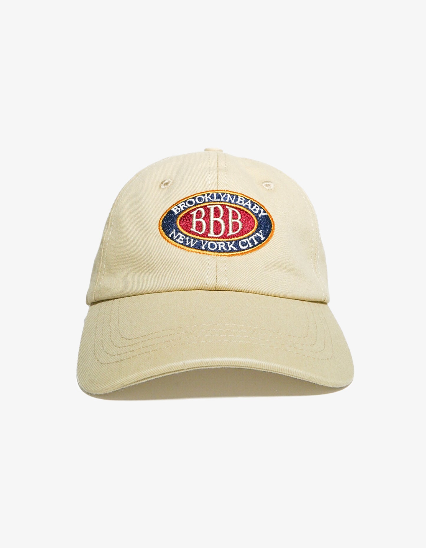 Kids Cotton Logo Baseball Cap Beige Front View