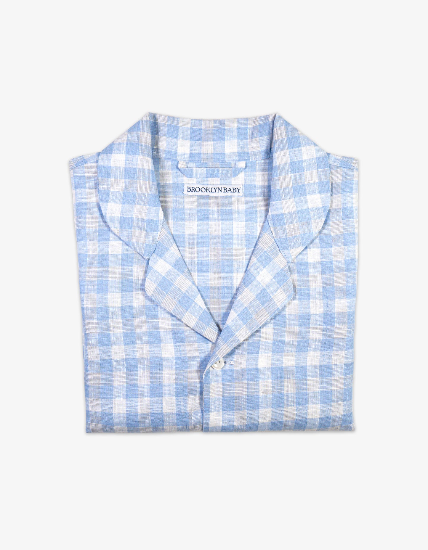 Handmade Blue Gingham Linen Shirt