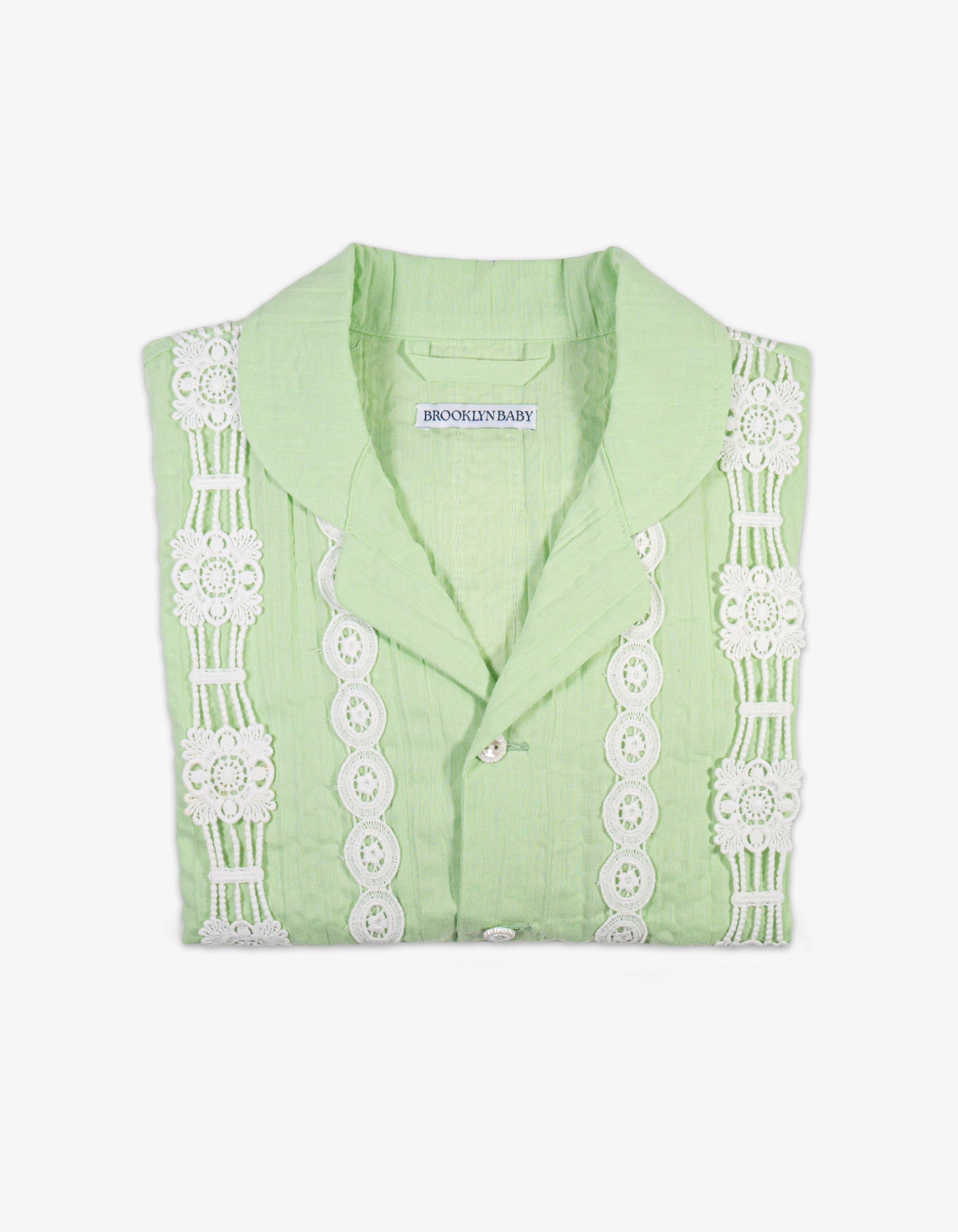 Handmade Mixed Lace Trim Shirt