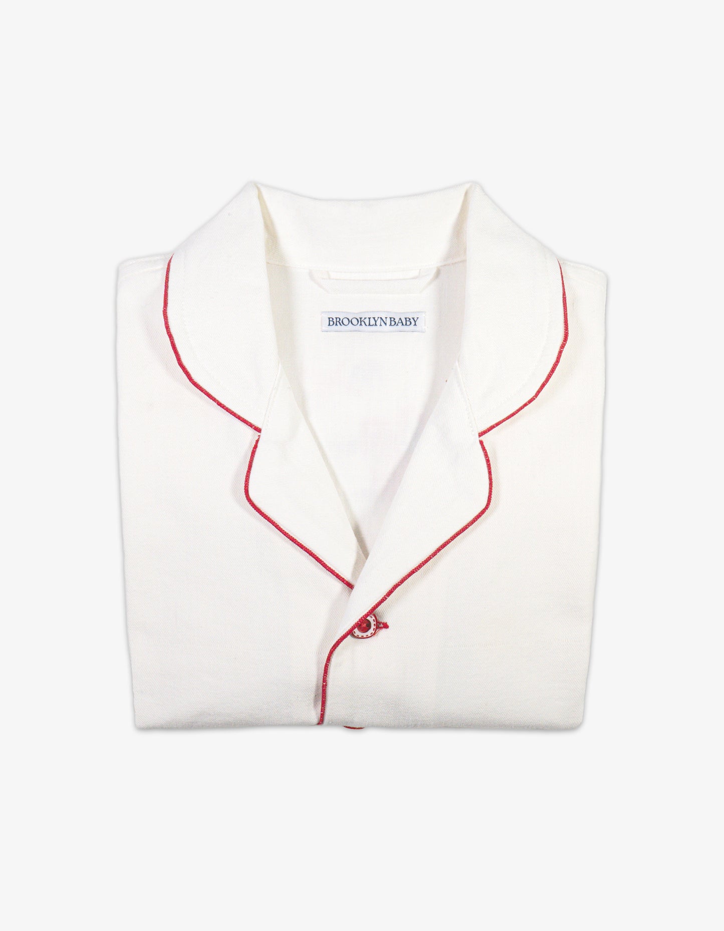 Handmade Kids Cotton Hungarian Vintage Tablecloth Shirt Folded View