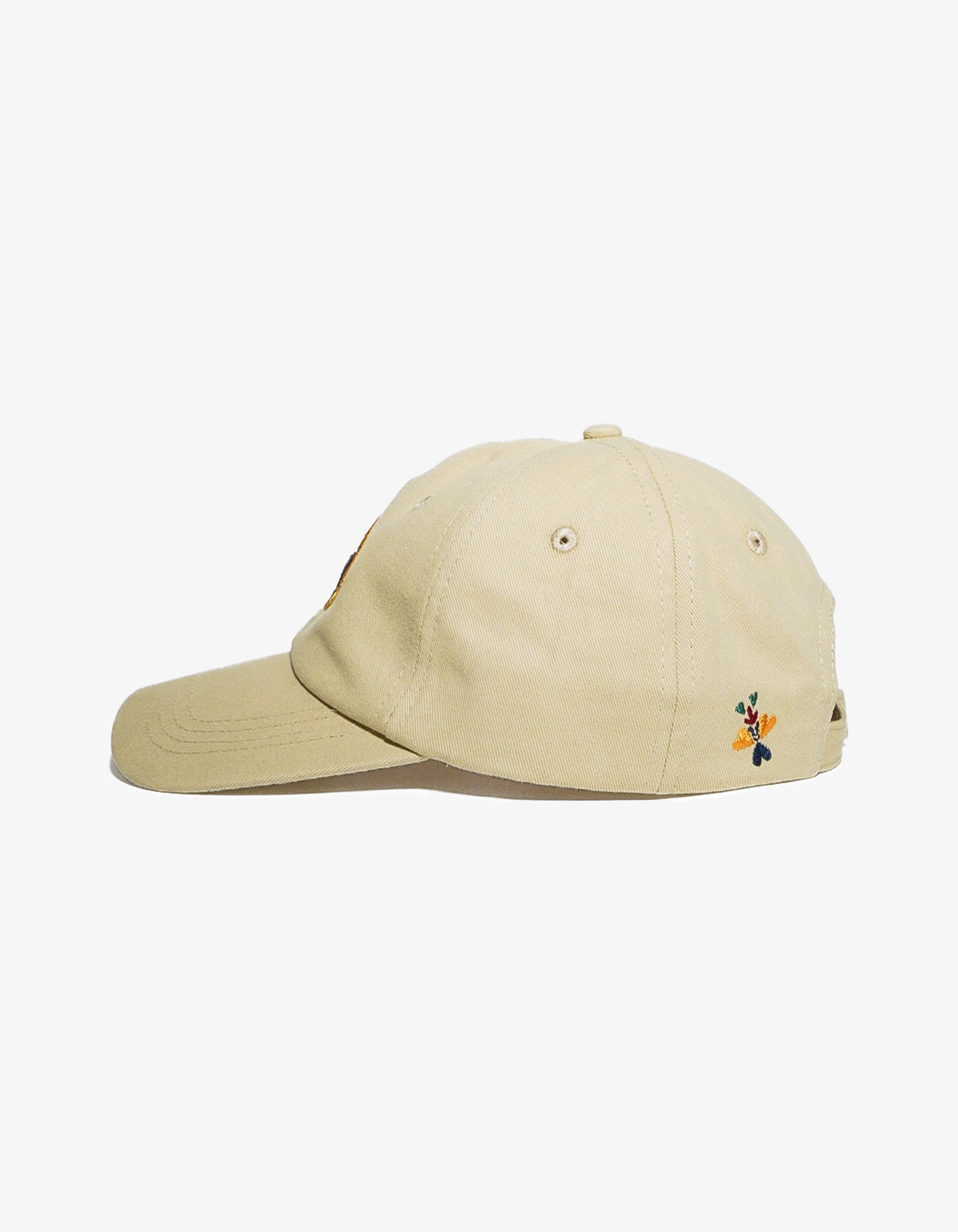 Kids Cotton Logo Baseball Cap Beige Side View