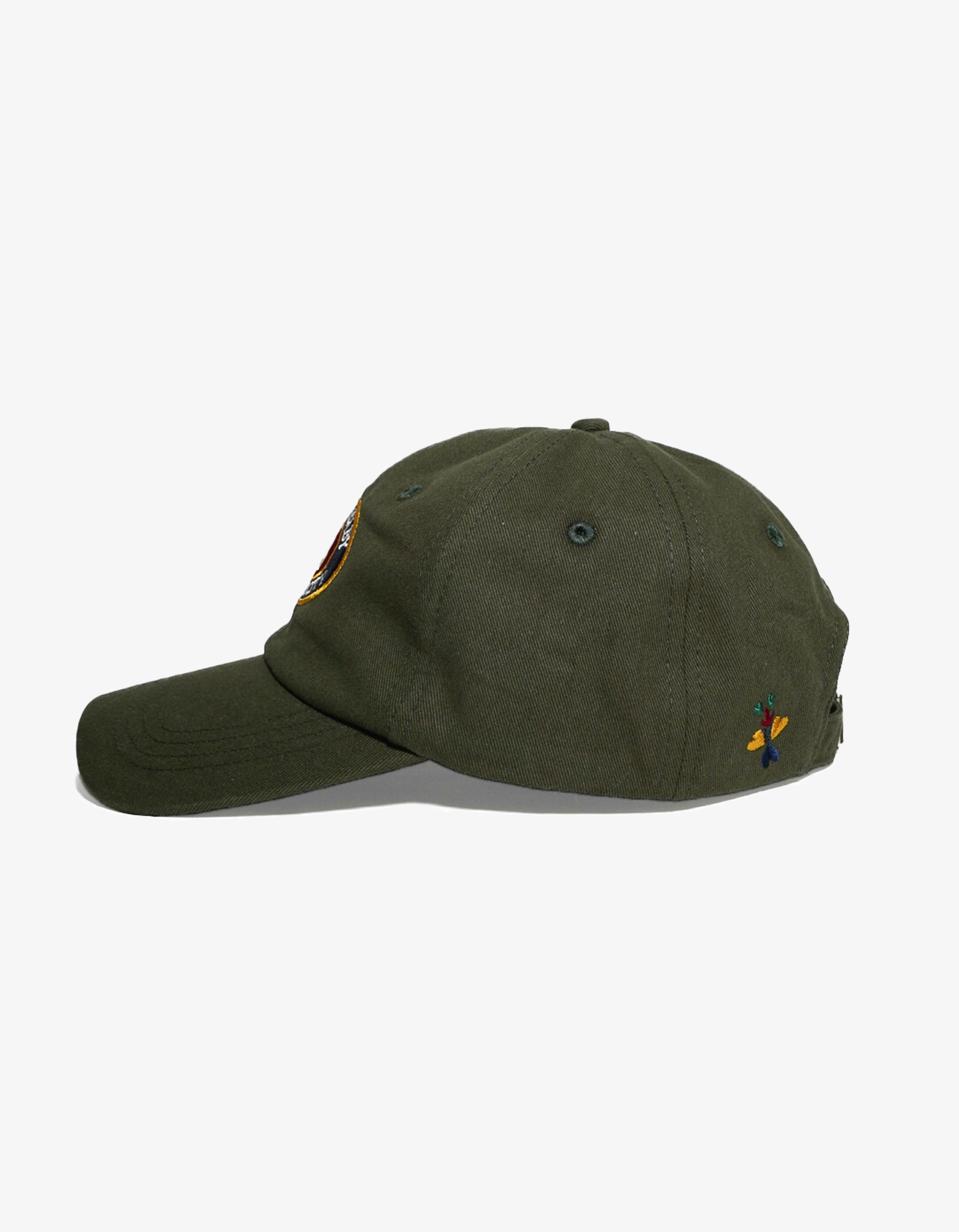Kids Cotton Logo Baseball Cap Forest Side View