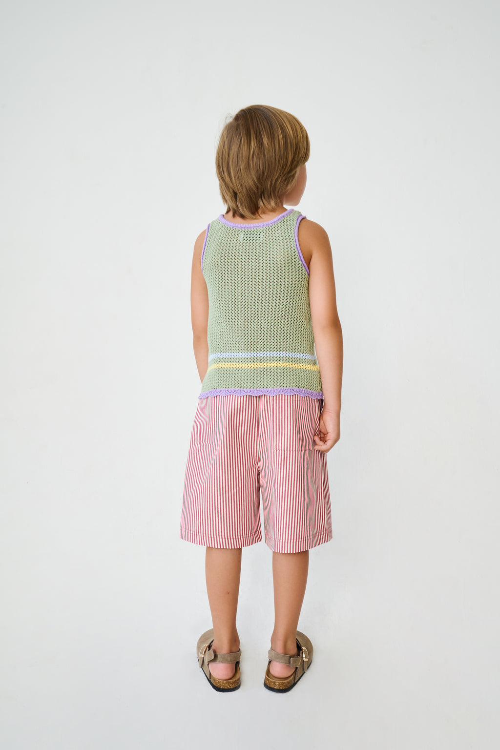 Open Knit Tank Top - Sage