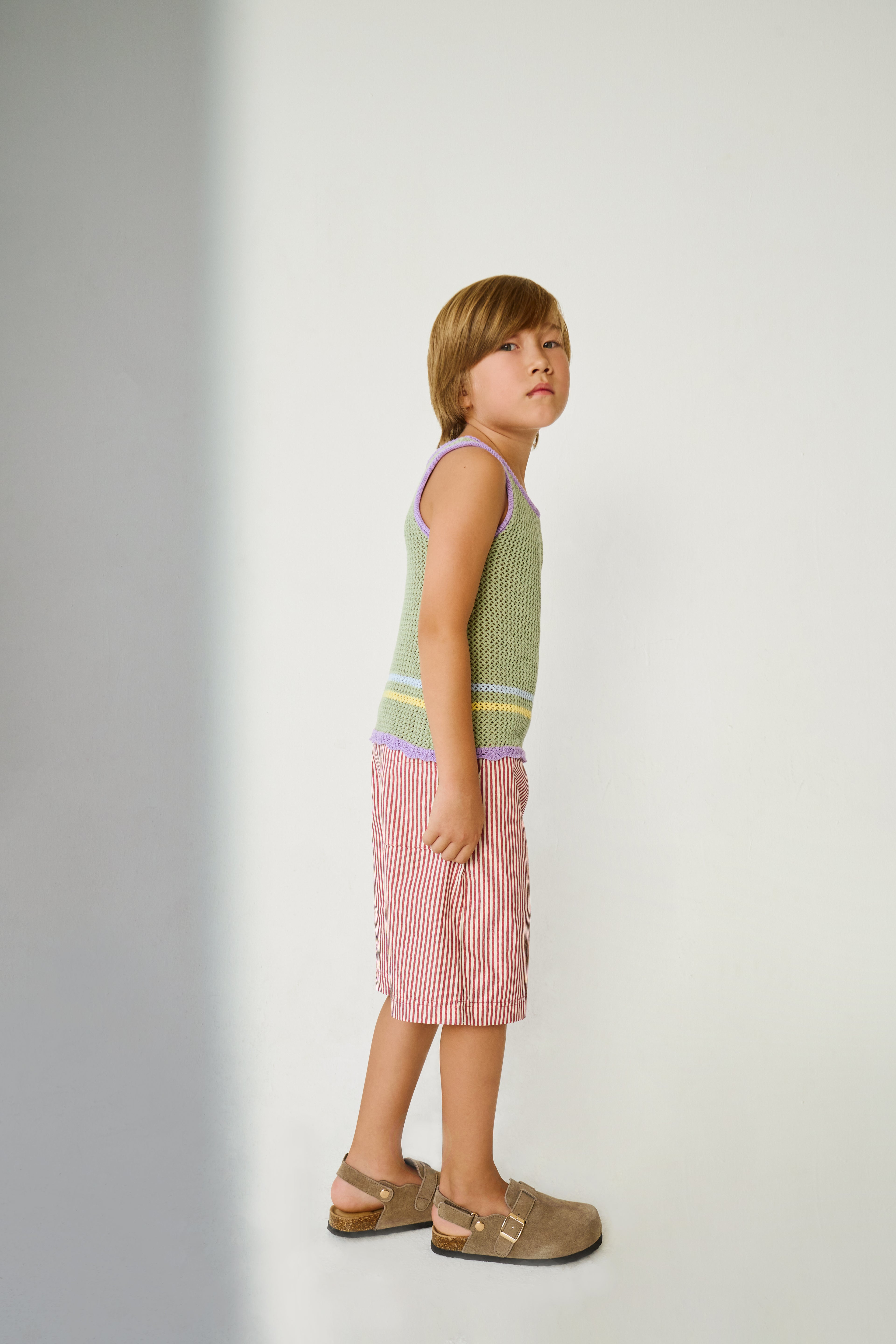 Open Knit Tank Top - Sage