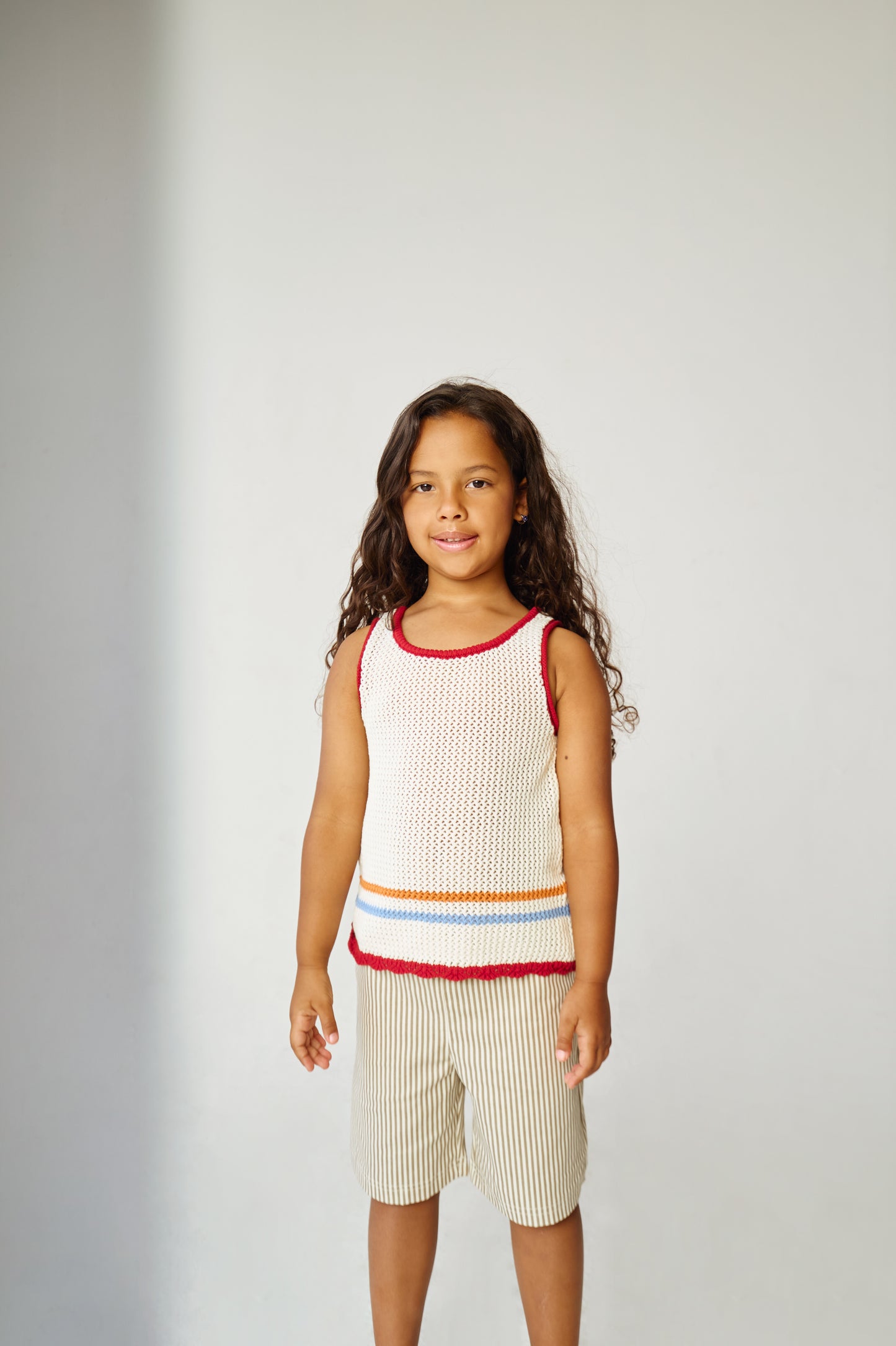 Open Knit Tank Top - White
