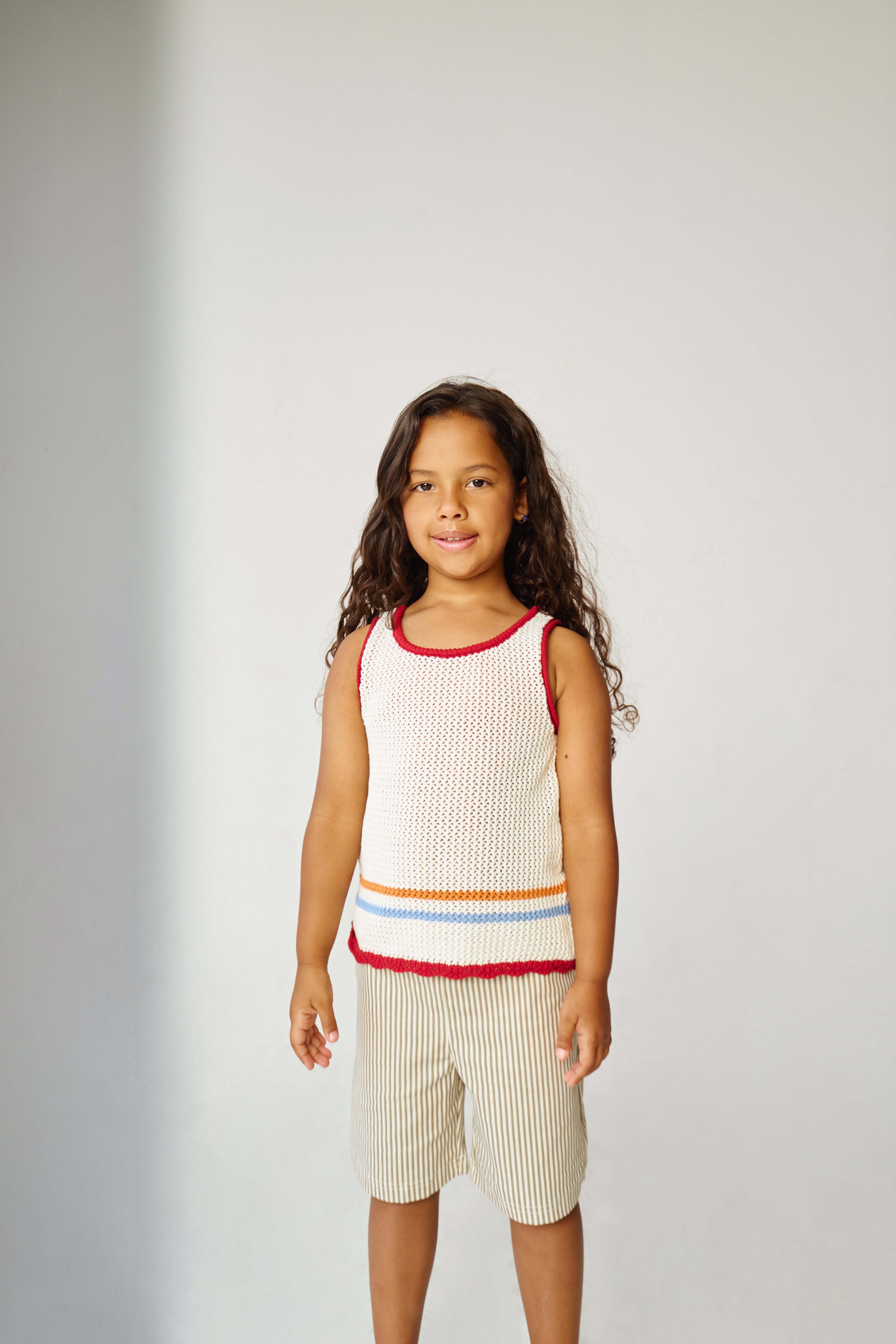 Open Knit Tank Top - White