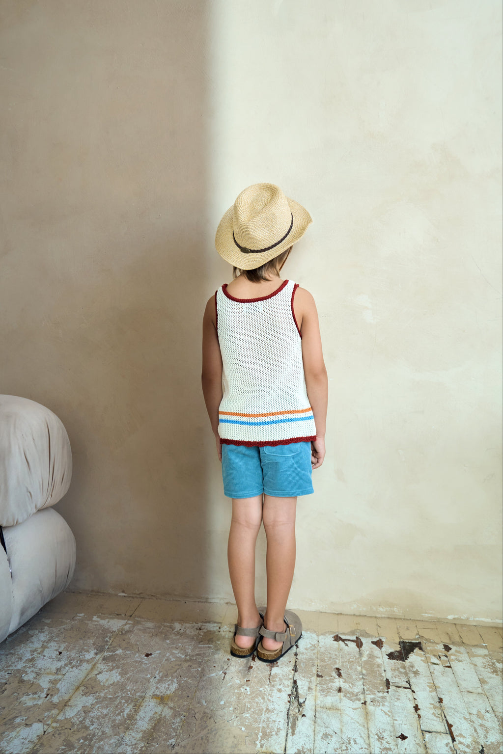 Open Knit Tank Top - White