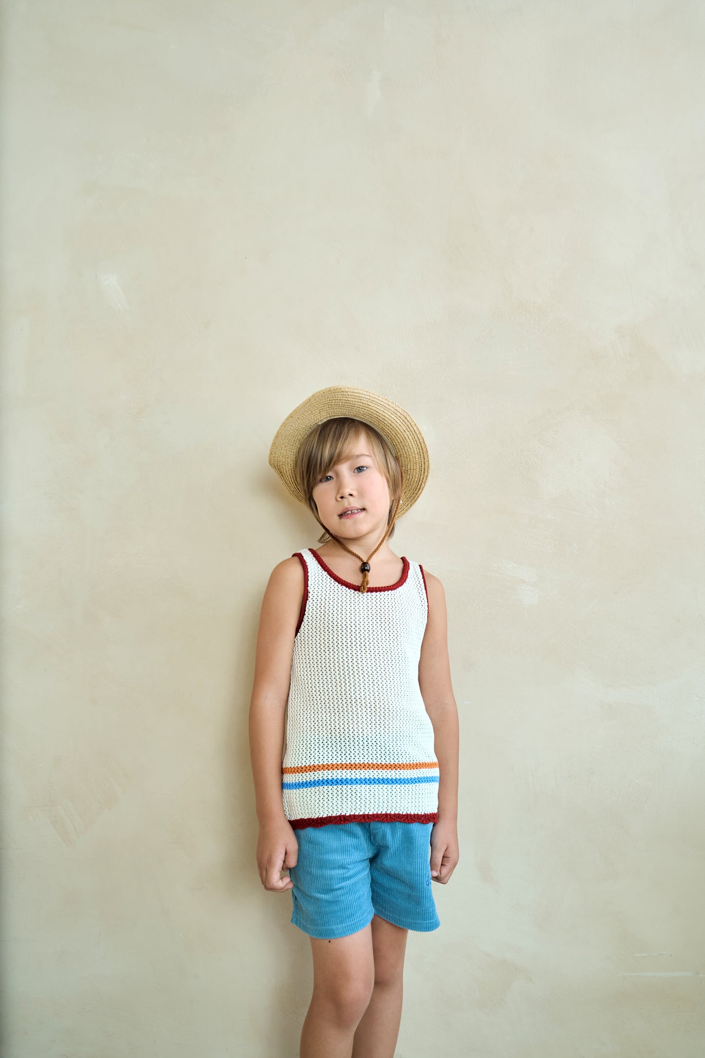Open Knit Tank Top - White