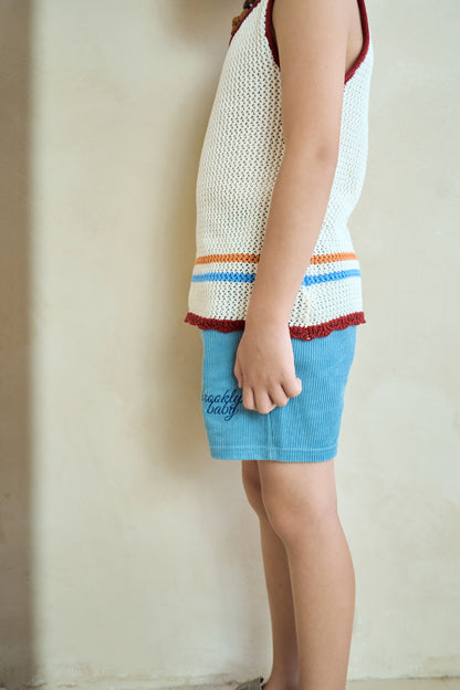 Corduroy Logo Shorts - Pacific