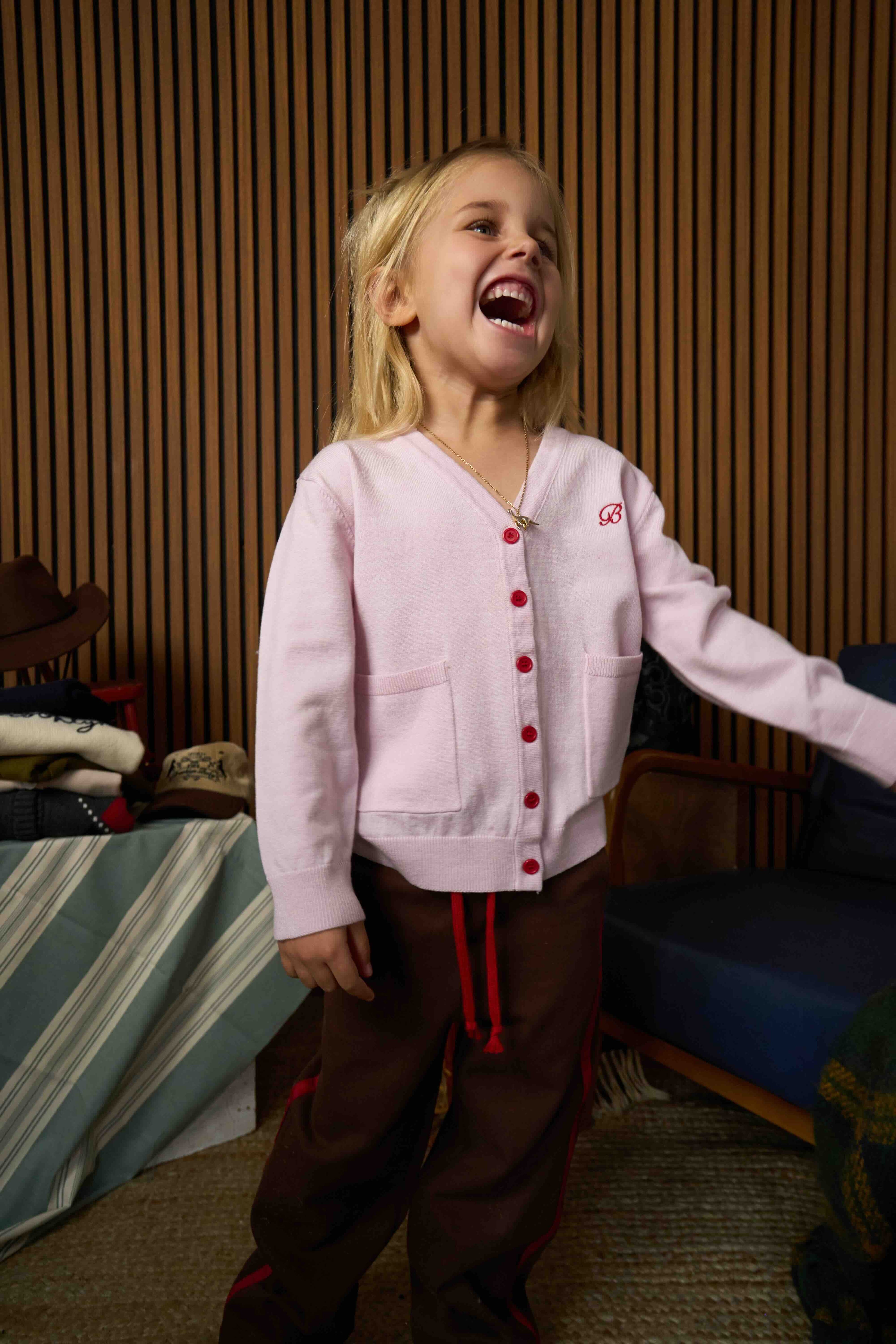 Wool Blend Cardigan - Pale Pink