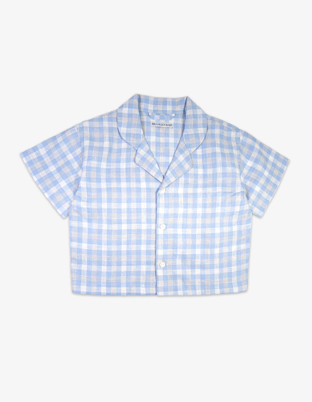 Handmade Blue Gingham Linen Shirt