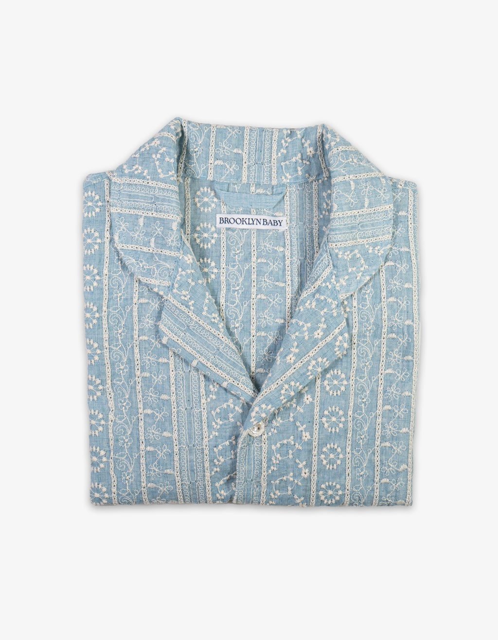 Handmade Textured Vintage Floral Stripe Shirt