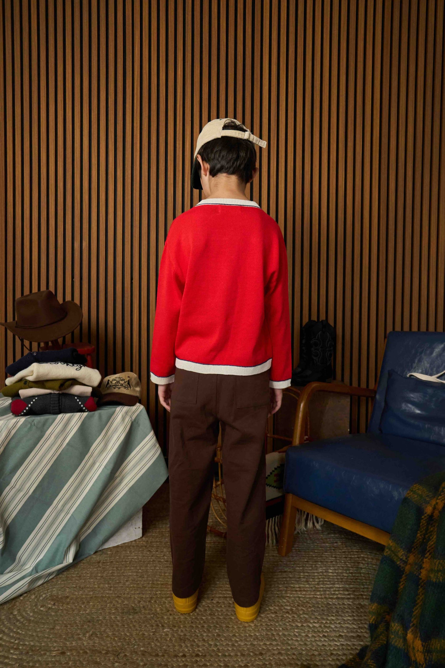 Side Trim Pants - Brown/Red