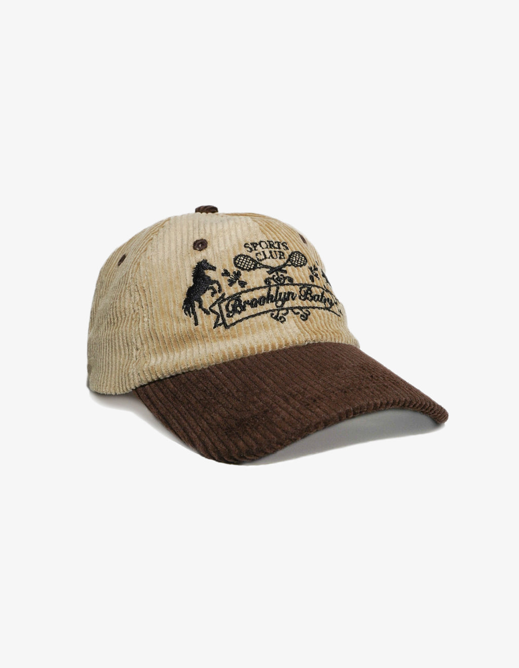 Kids Cotton Corduroy 2-tone Baseball Cap Front Quarter View