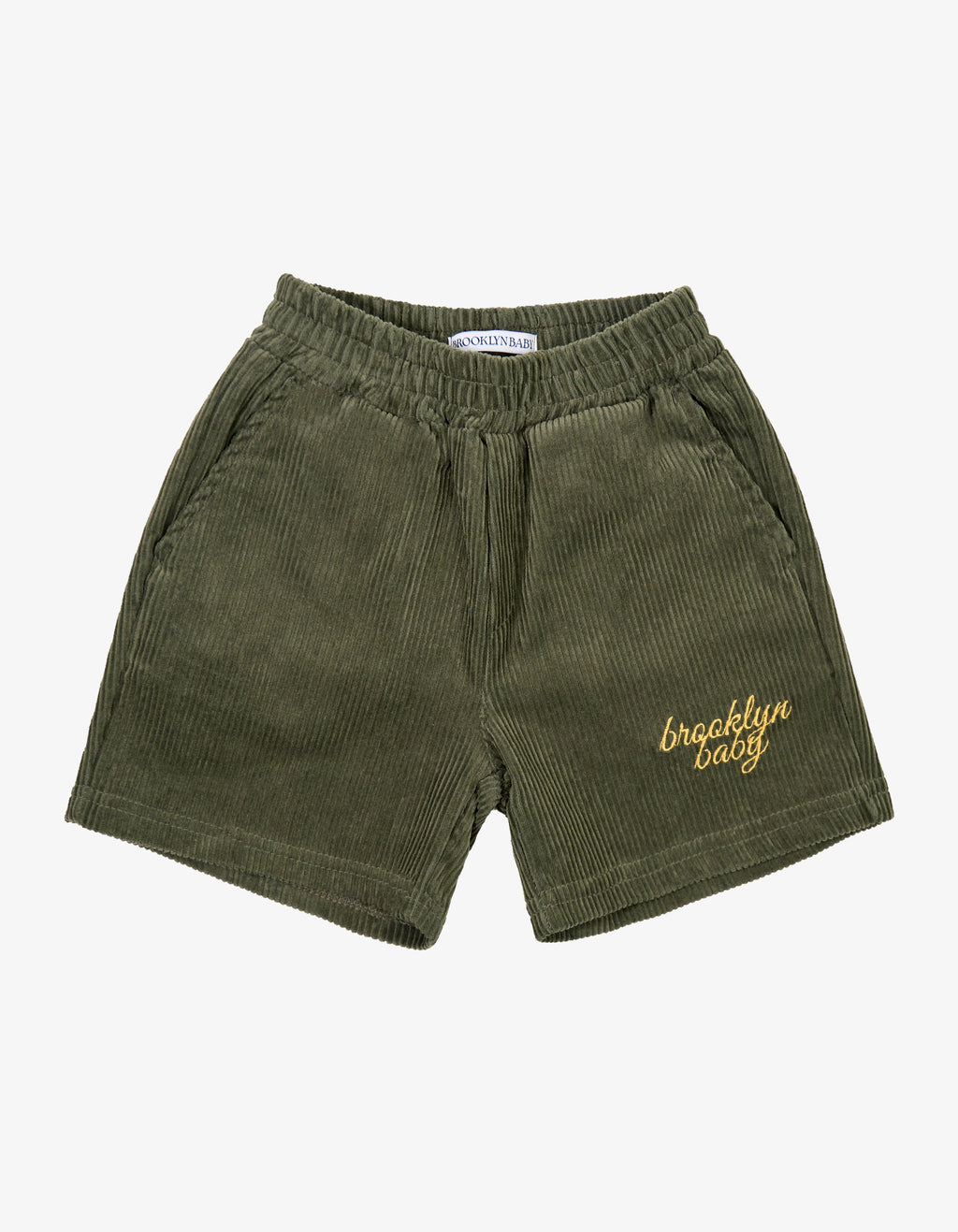 Corduroy Logo Shorts - Moss Green
