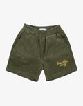 Corduroy Logo Shorts - Moss Green