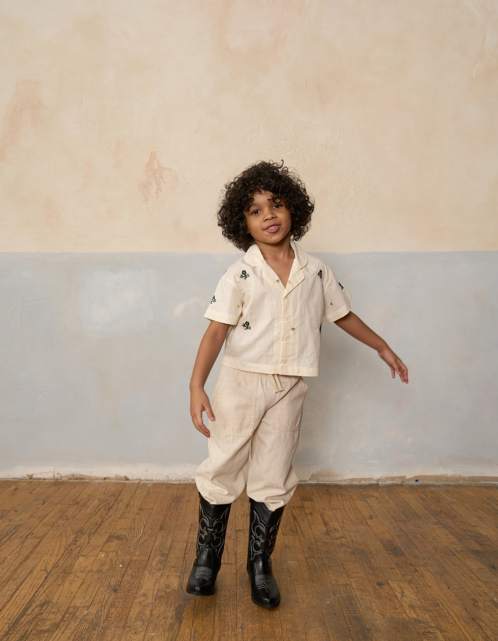 Handmade Flower Embroidery Shirt