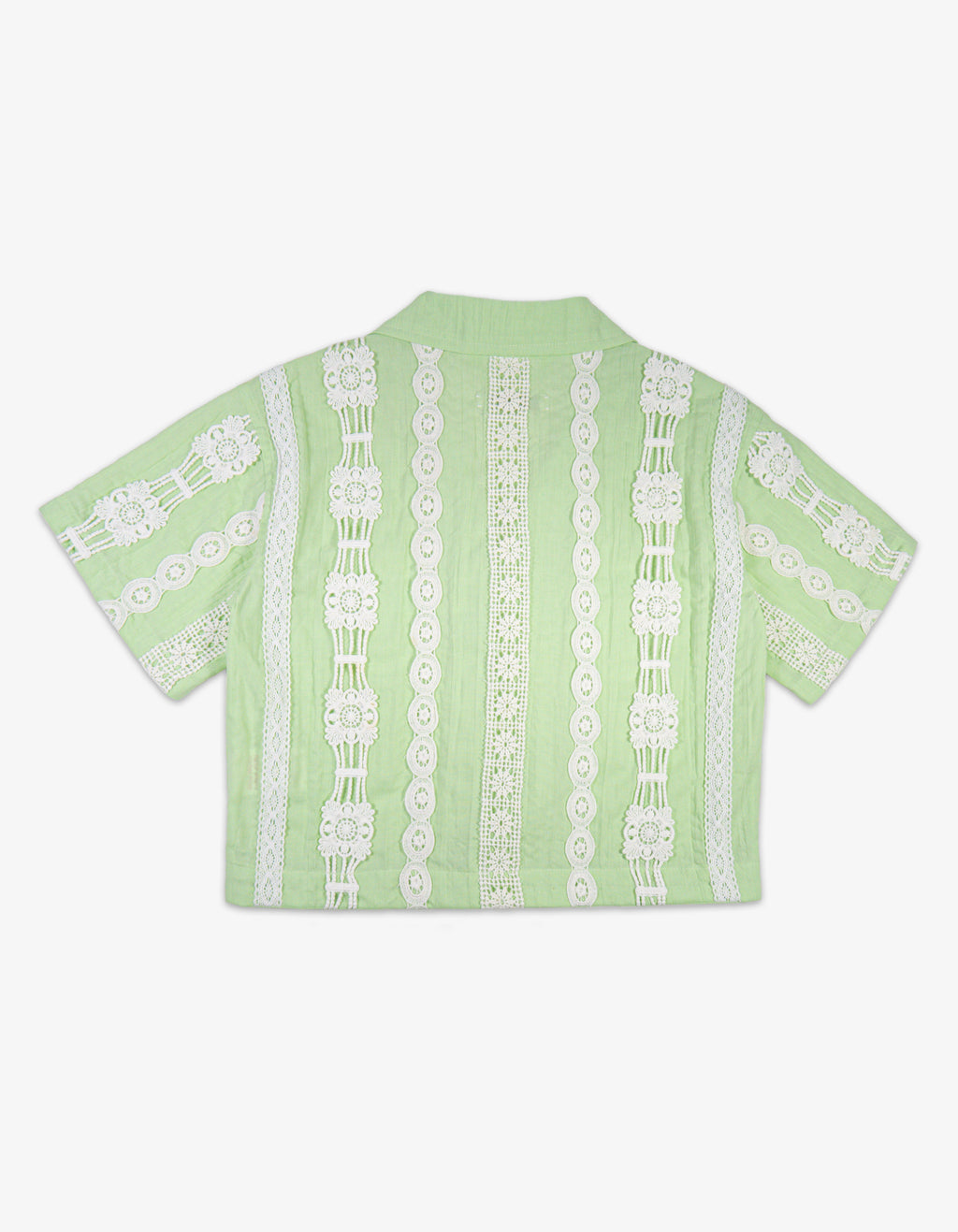 Handmade Mixed Lace Trim Shirt