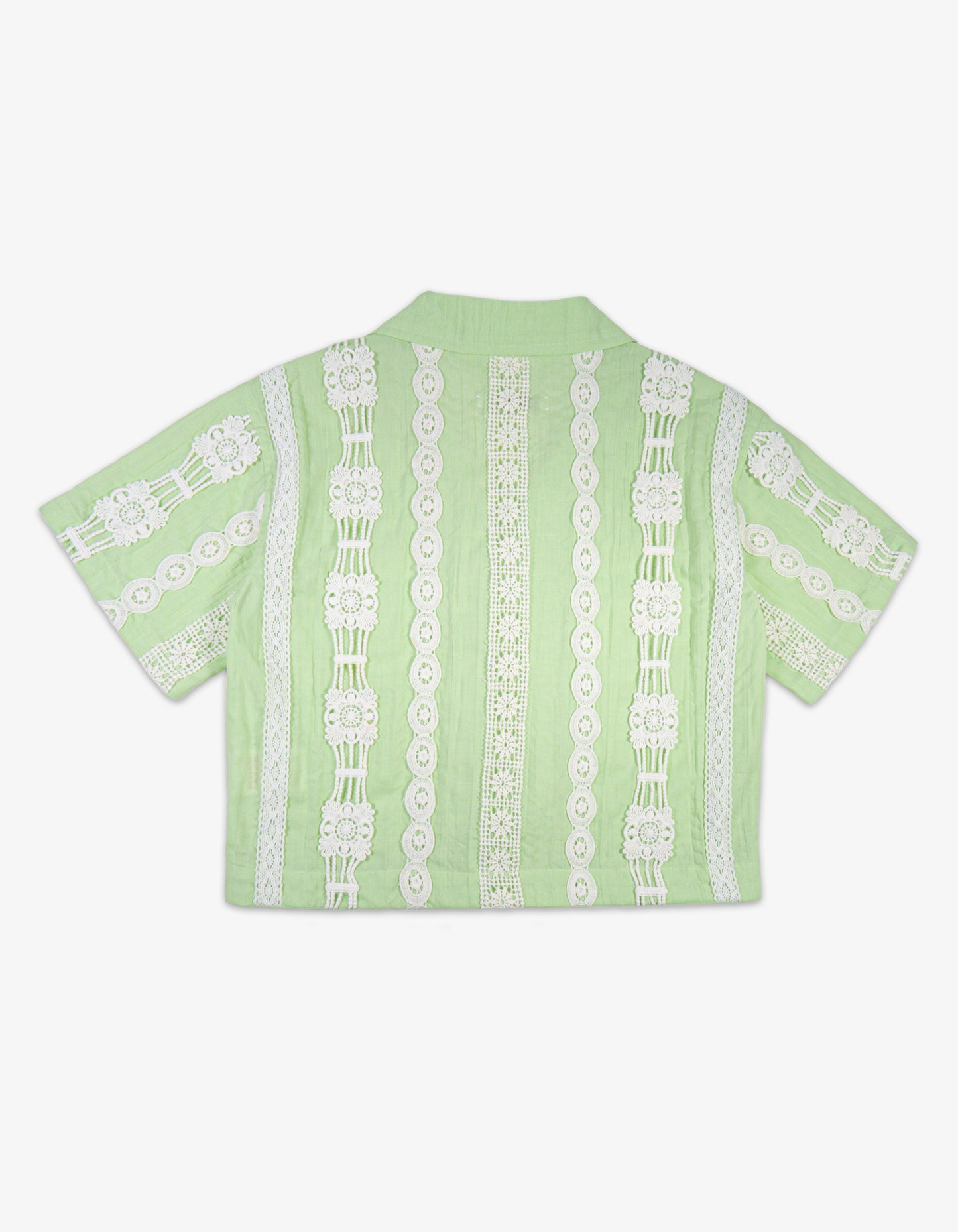 Handmade Mixed Lace Trim Shirt
