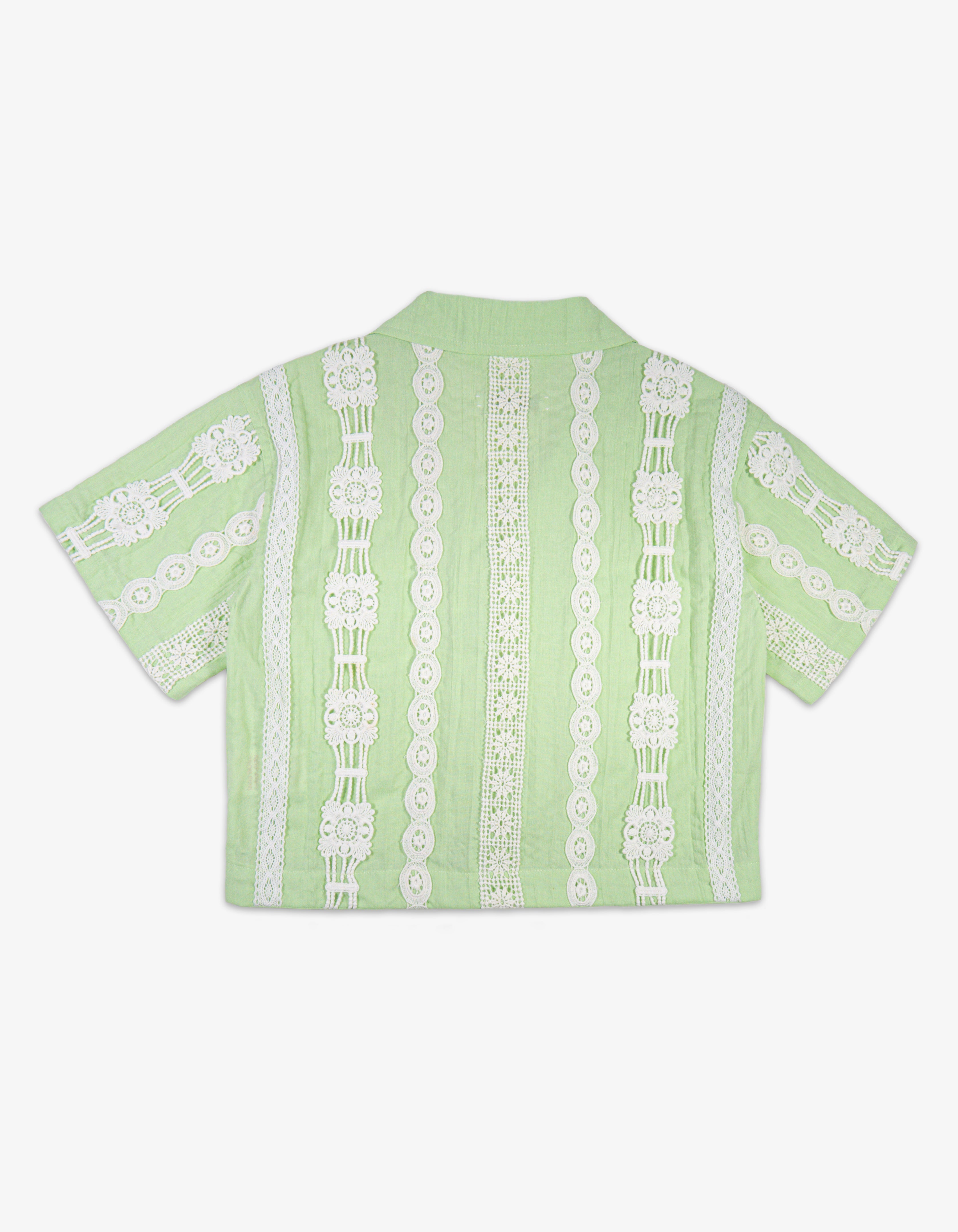 Handmade Mixed Lace Trim Shirt