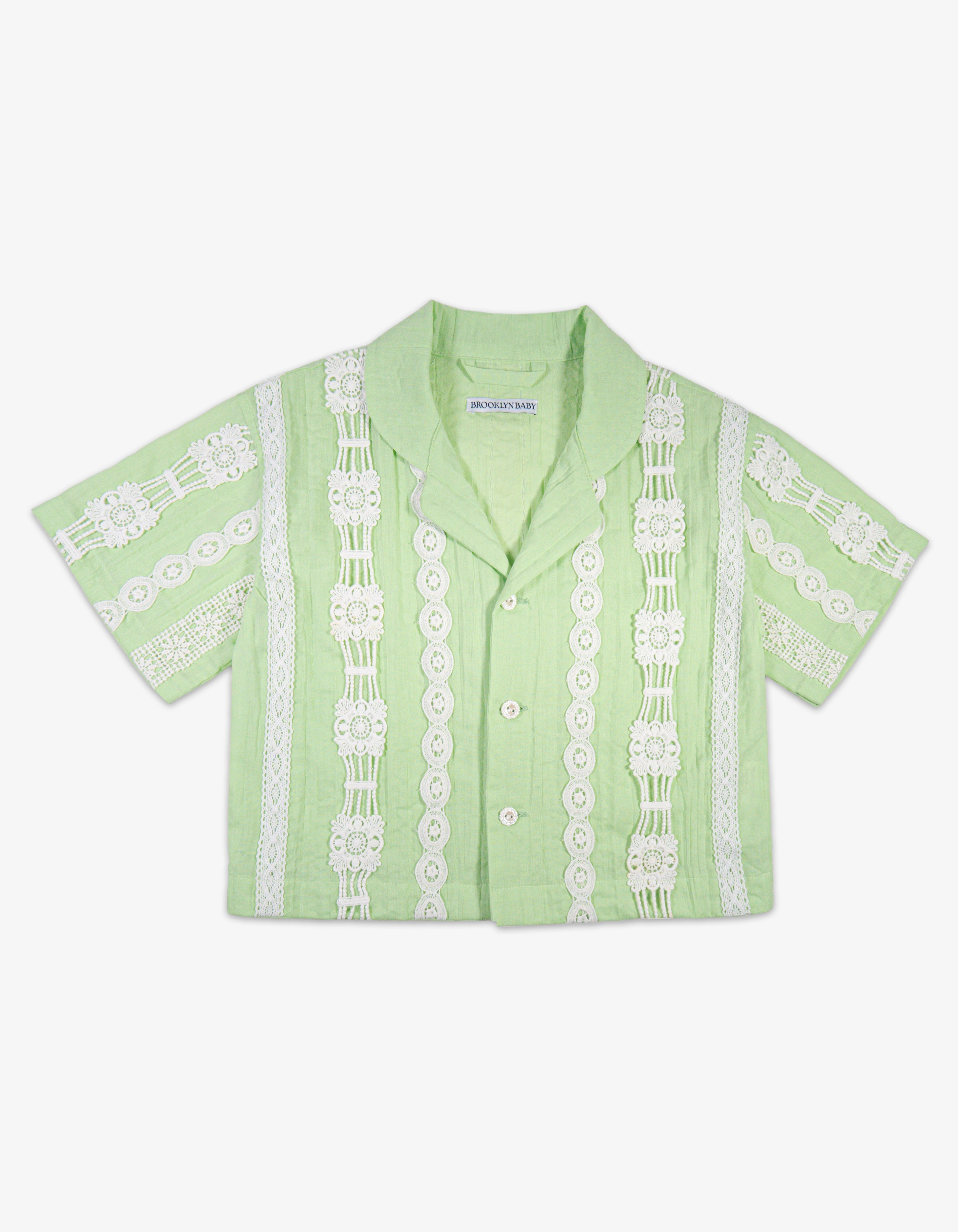 Handmade Mixed Lace Trim Shirt