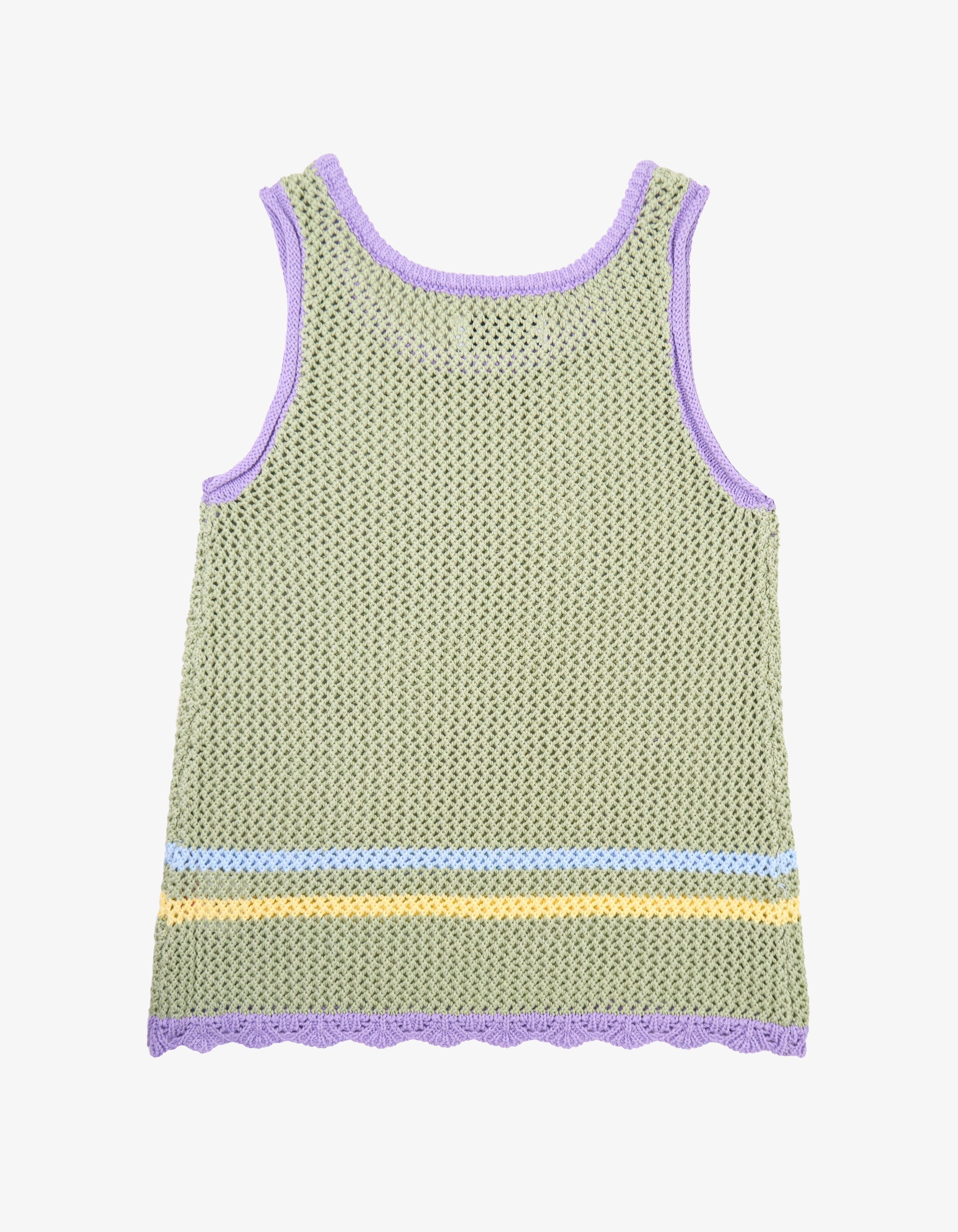 Open Knit Tank Top - Sage