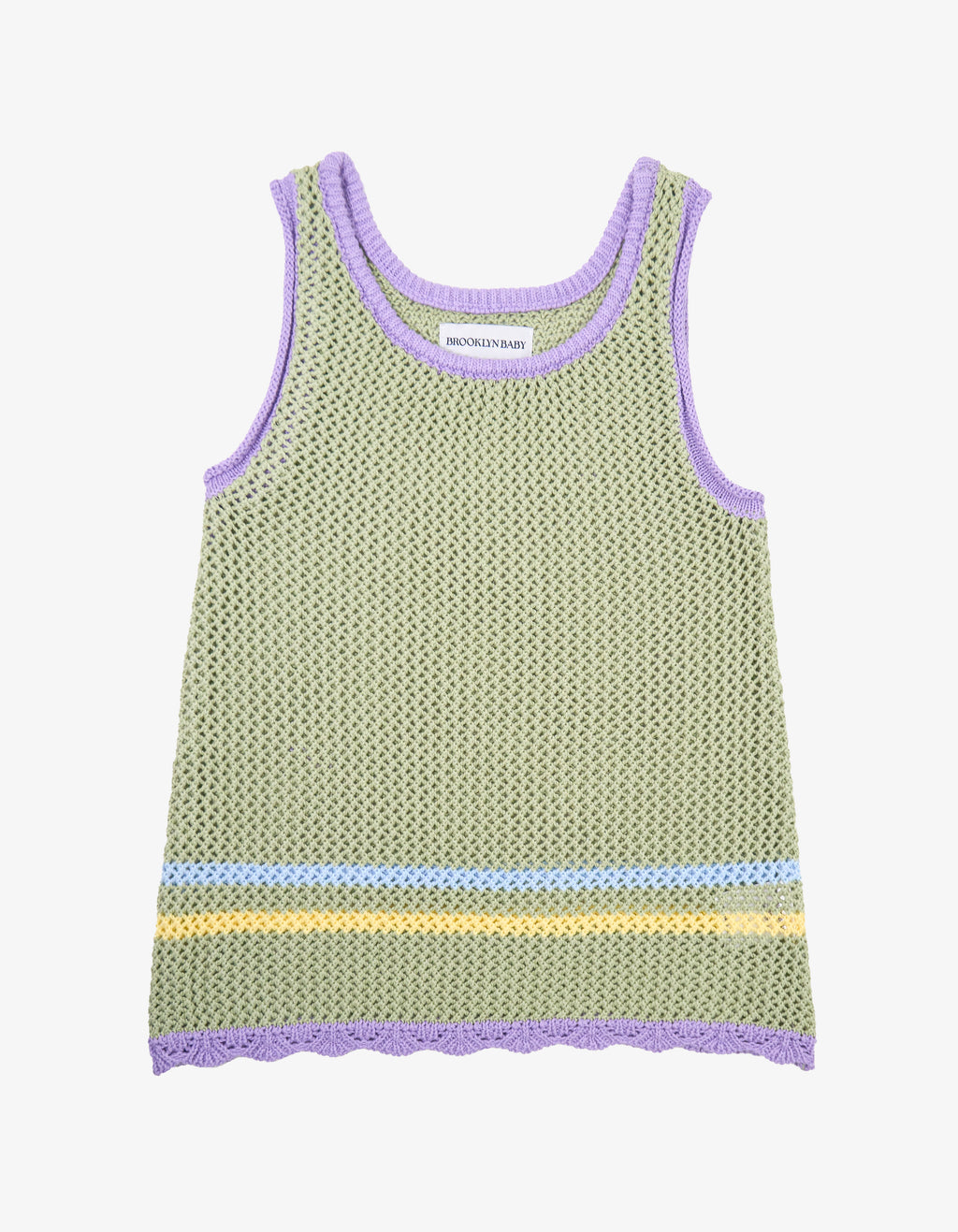 Open Knit Tank Top - Sage