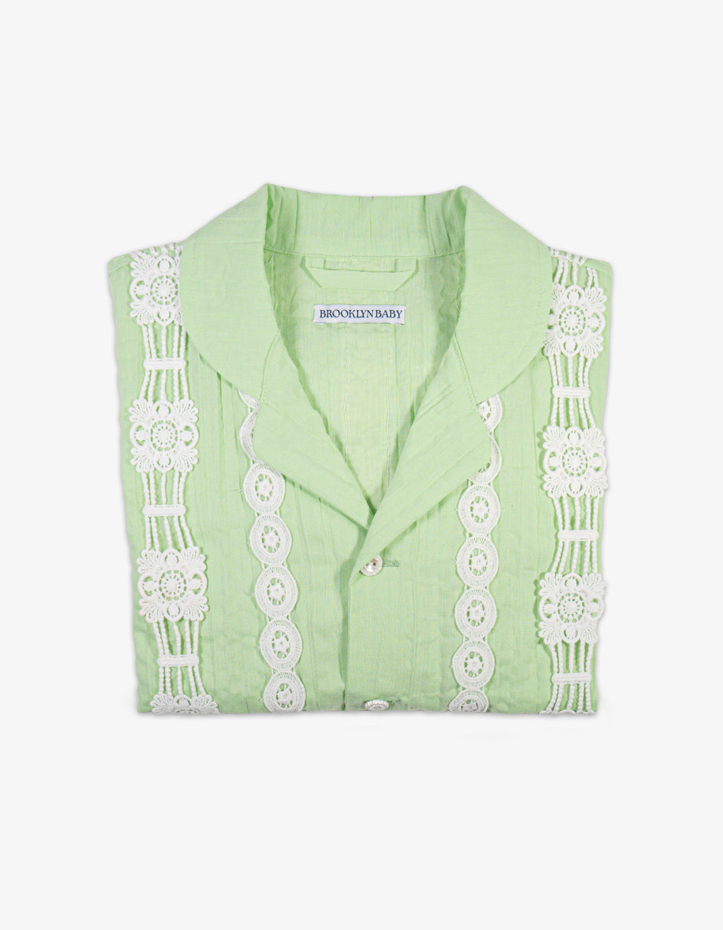 Handmade Mixed Lace Trim Shirt