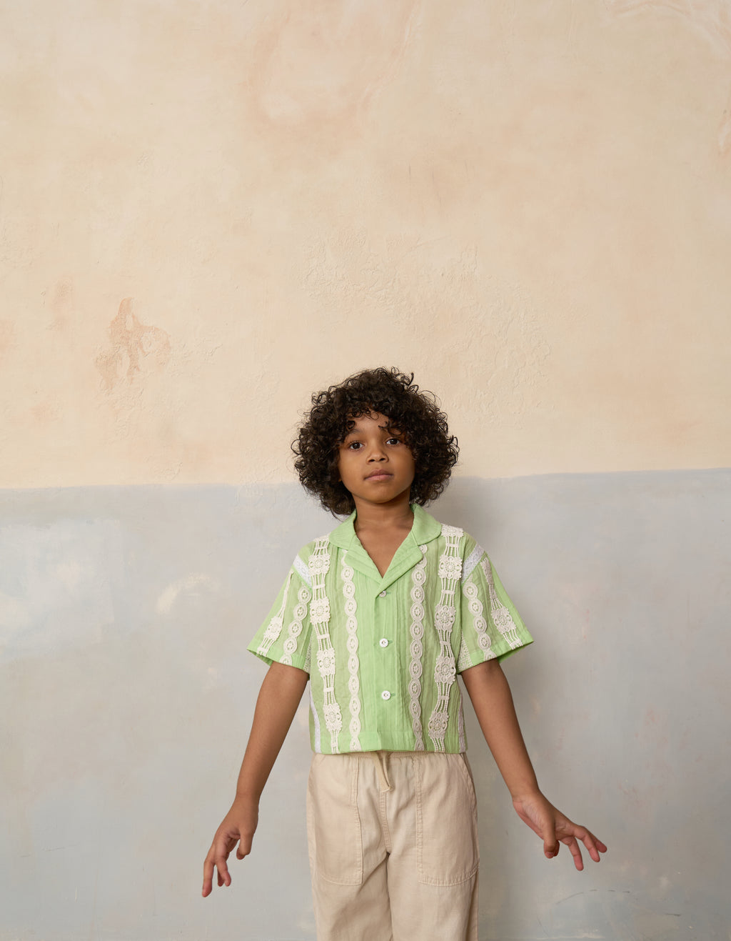 Handmade Mixed Lace Trim Shirt