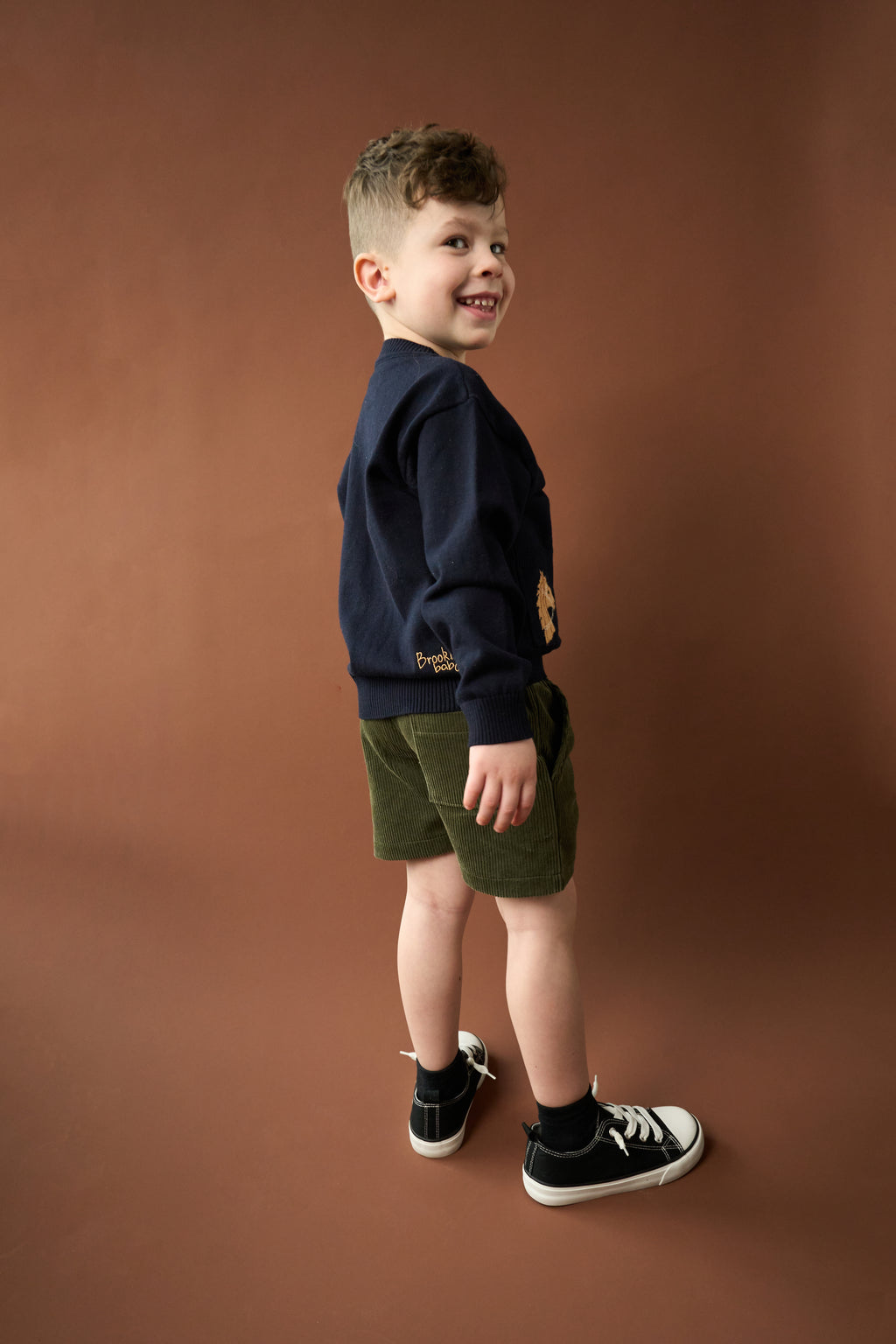 Horse Jacquard Knit Cardigan - Navy