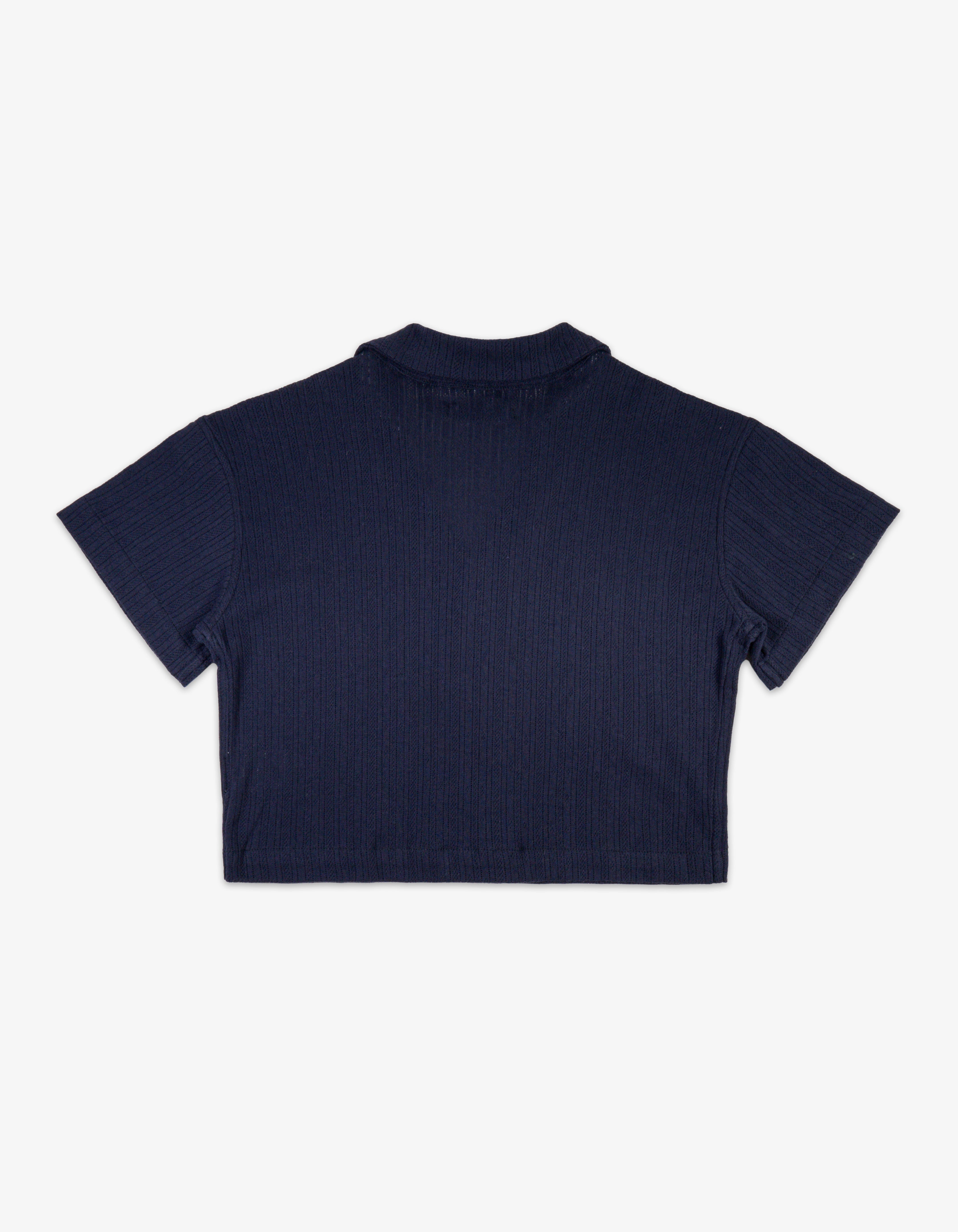 Handmade Organic Cotton Navy Knit Shirt
