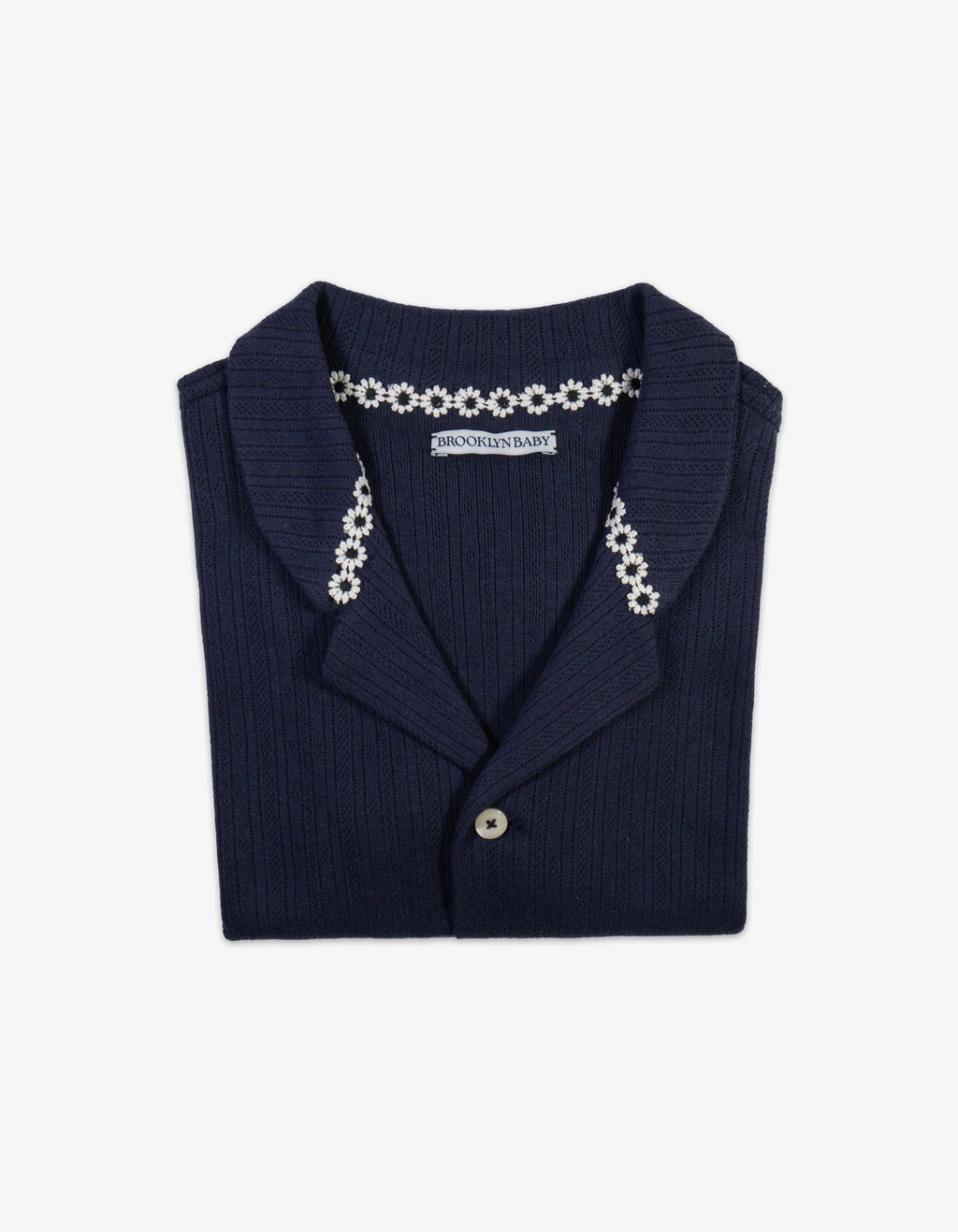 Handmade Organic Cotton Navy Knit Shirt