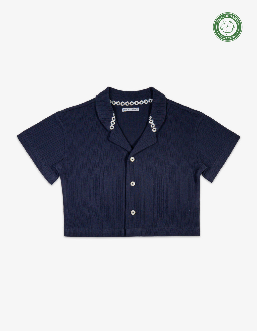 Handmade Organic Cotton Navy Knit Shirt