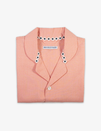 Handmade Orange Micro Gingham Shirt