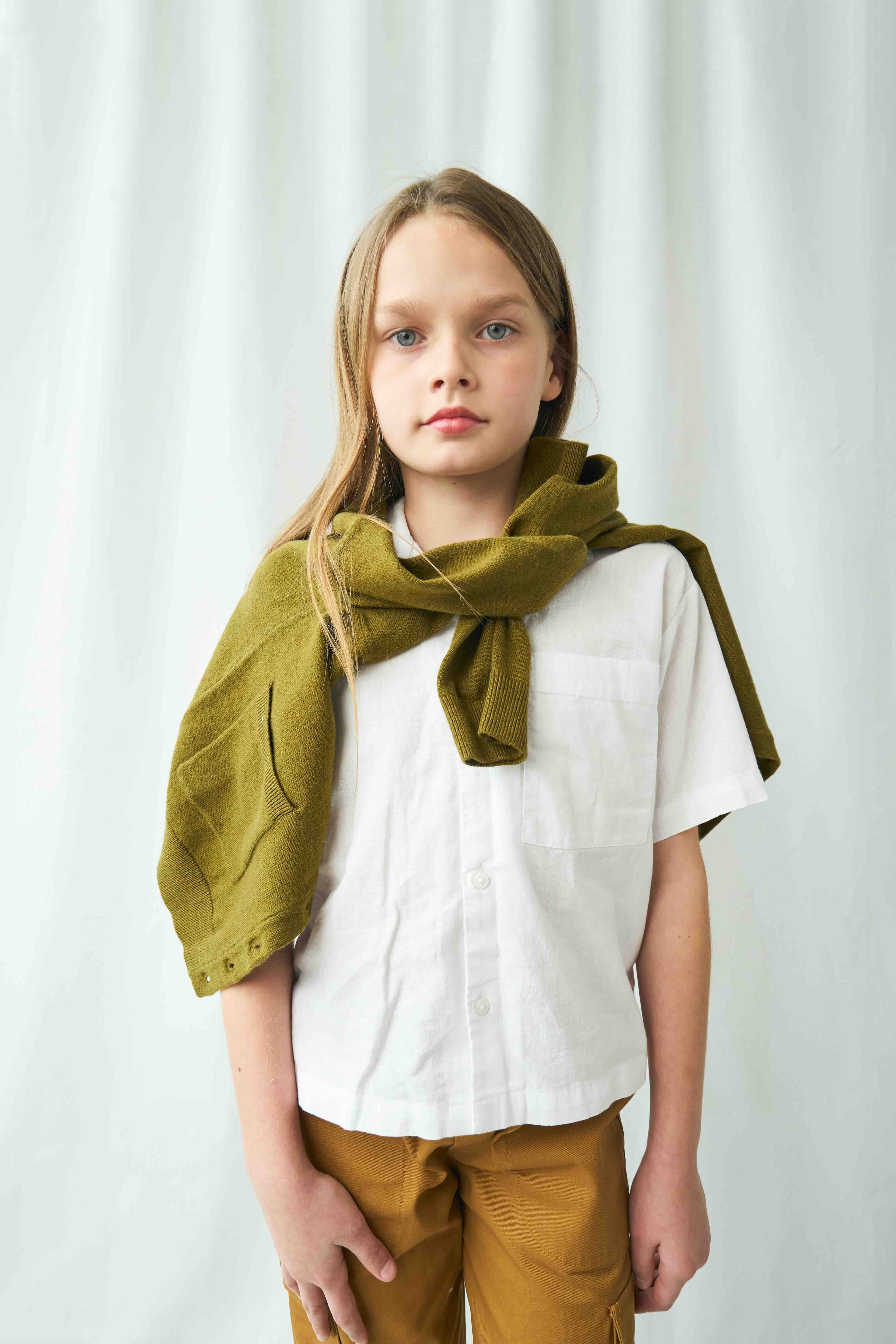 Wool Blend Cardigan - Olive