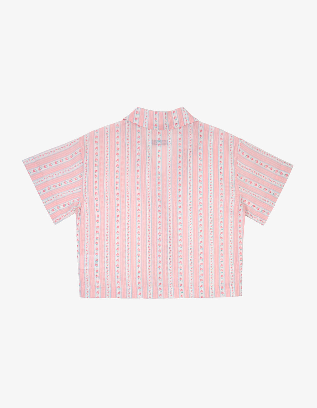 Handmade Baby Pink Floral Stripe Shirt