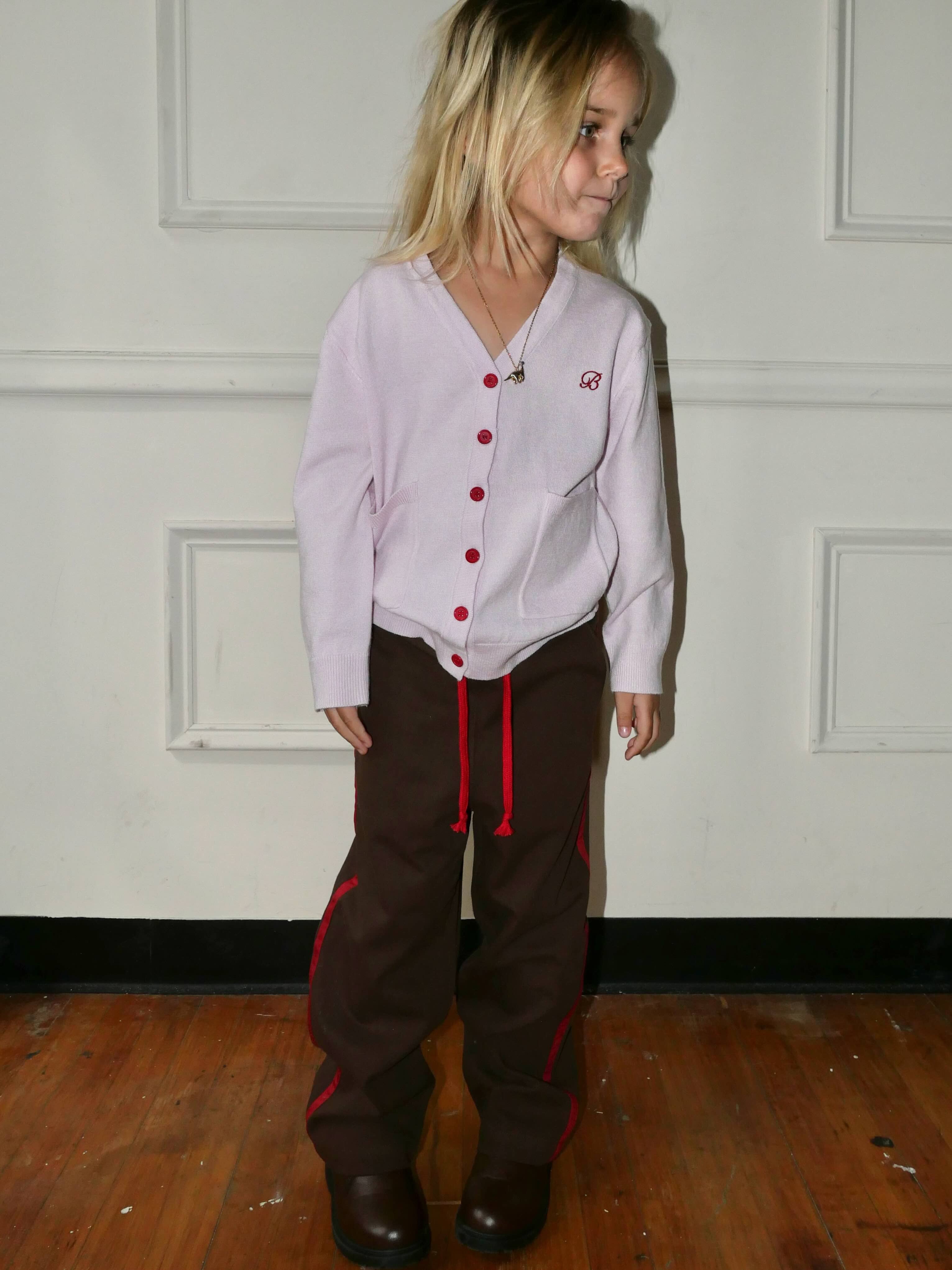 Wool Blend Cardigan - Pale Pink