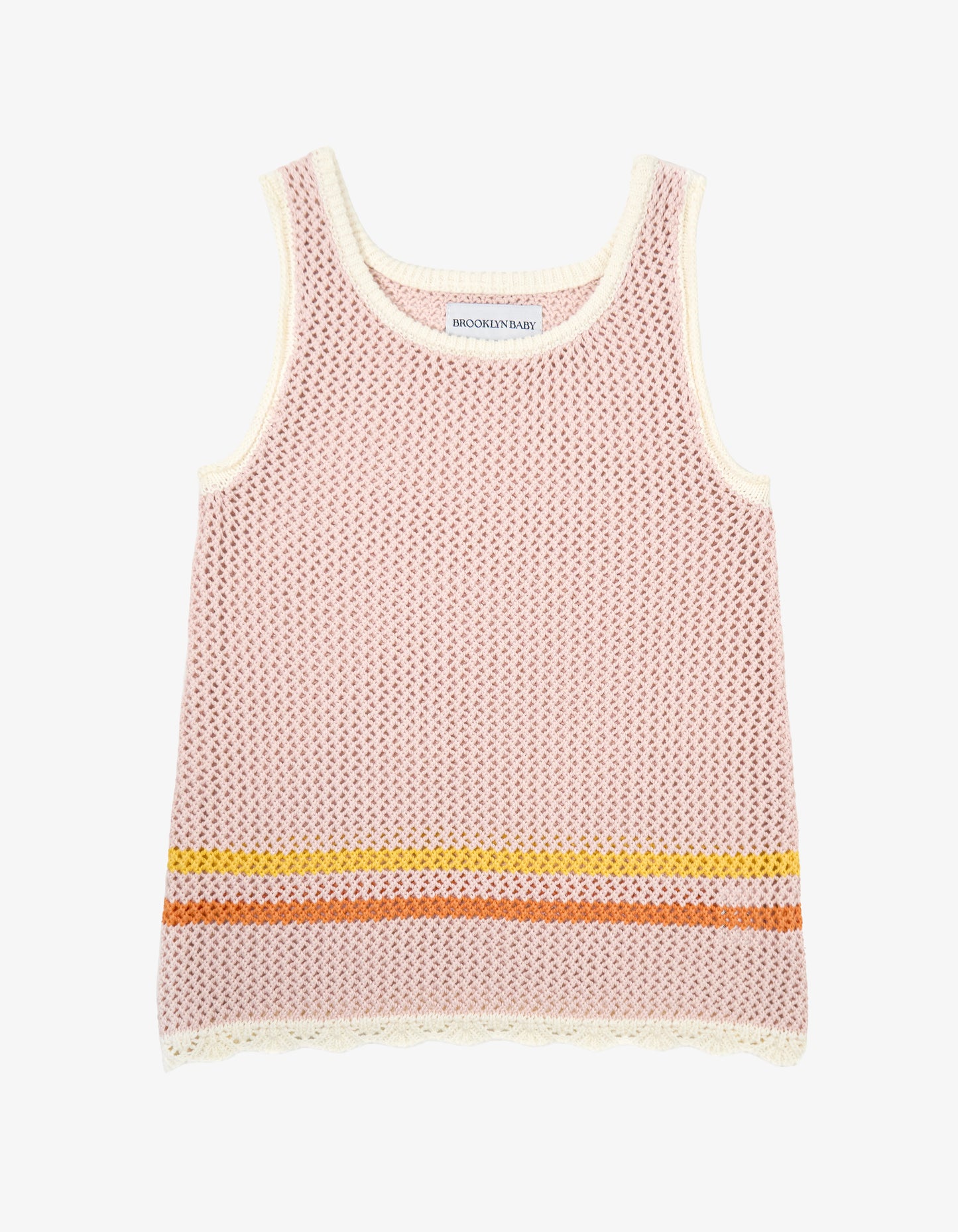 Open Knit Tank Top - White