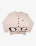 Kids Cotton Knit Runningman Cardigan Front View