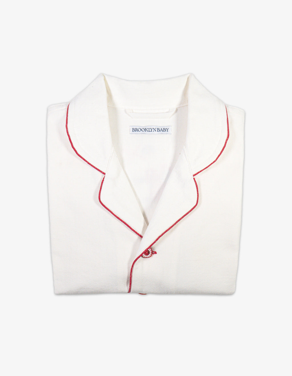 Handmade Kids Cotton Hungarian Vintage Tablecloth Shirt Folded View