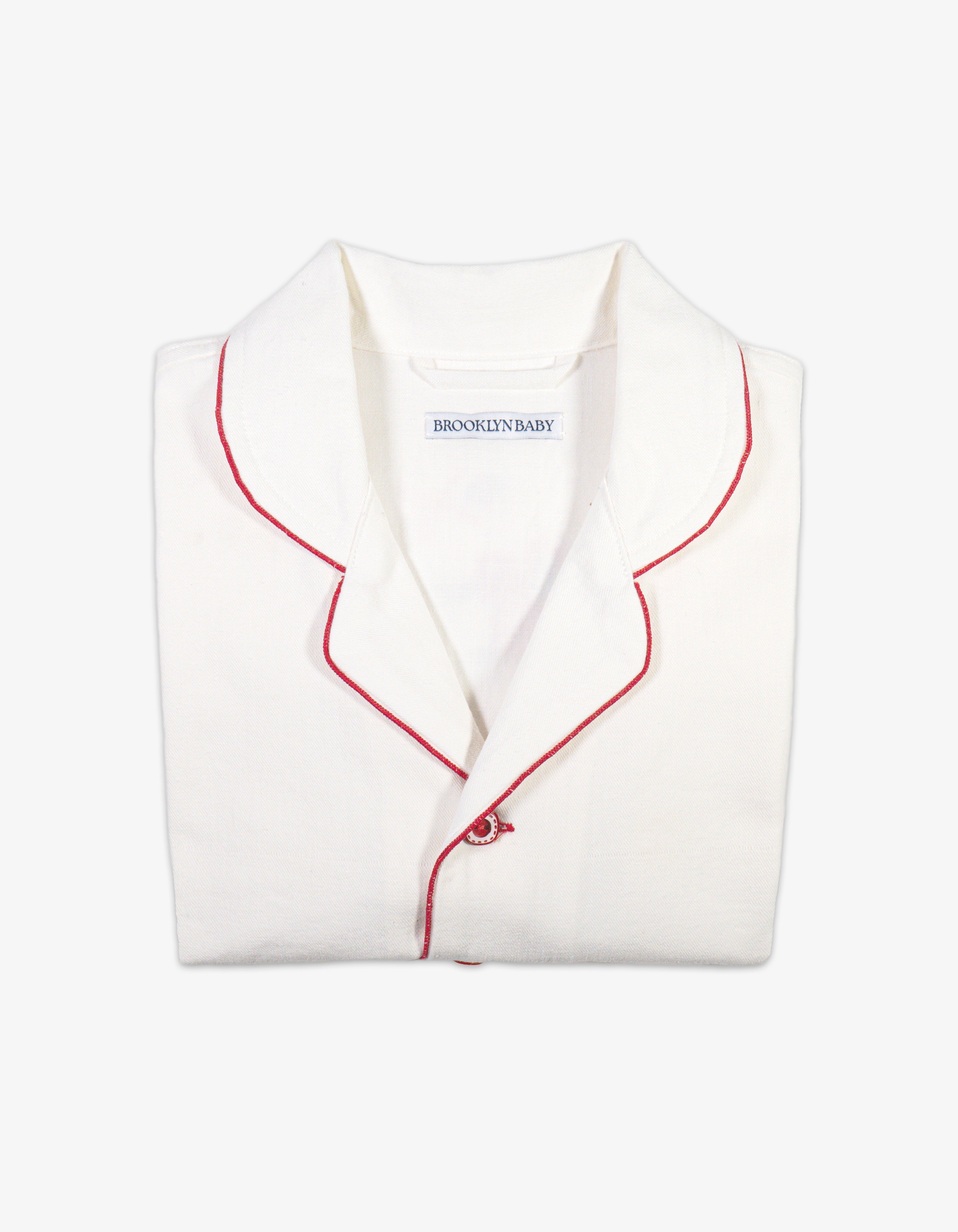 Handmade Kids Cotton Hungarian Vintage Tablecloth Shirt Folded View