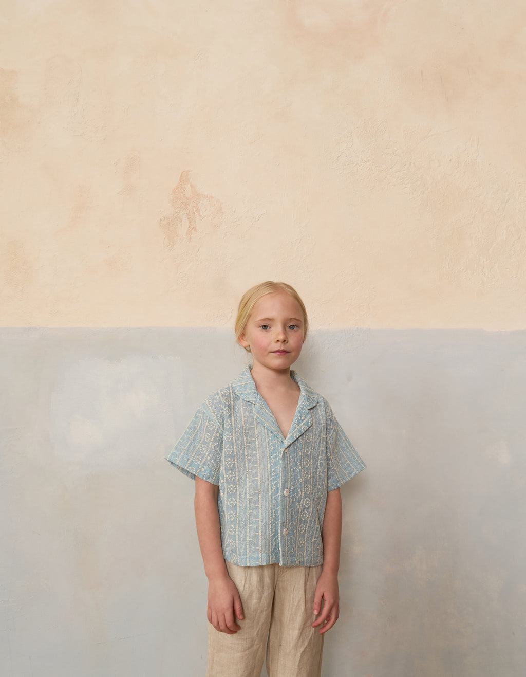 Handmade Textured Vintage Floral Stripe Shirt