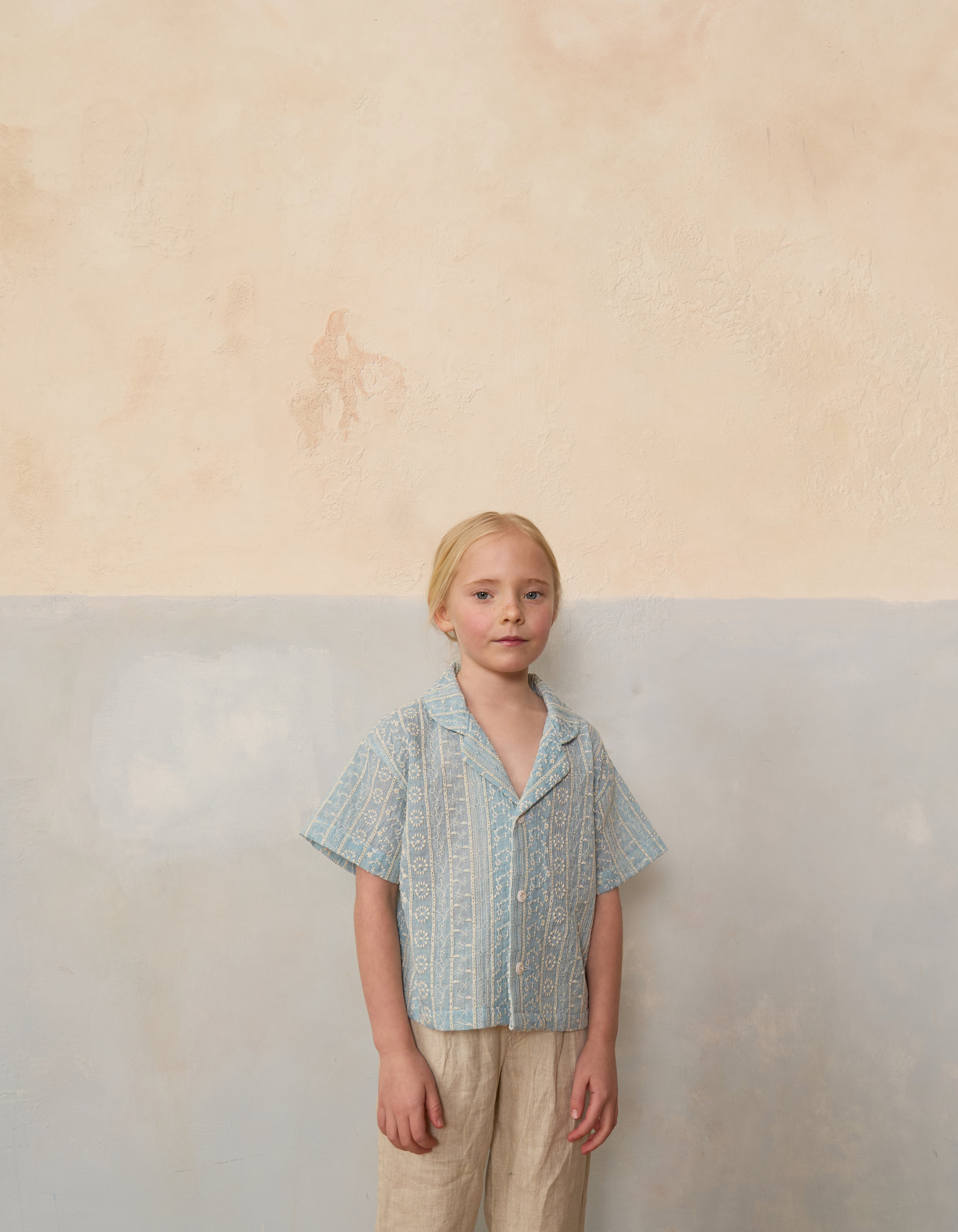 Handmade Textured Vintage Floral Stripe Shirt