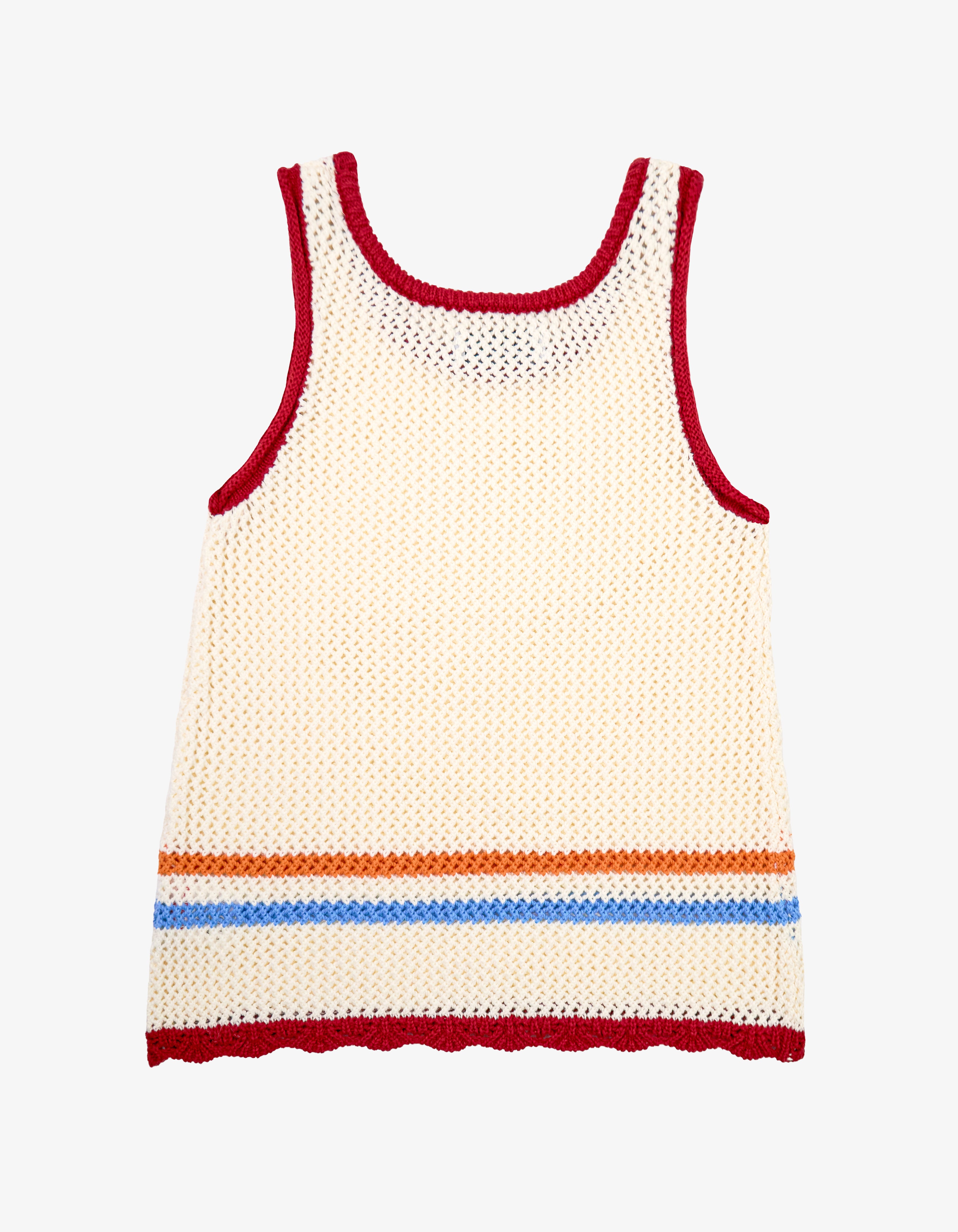 Open Knit Tank Top - White