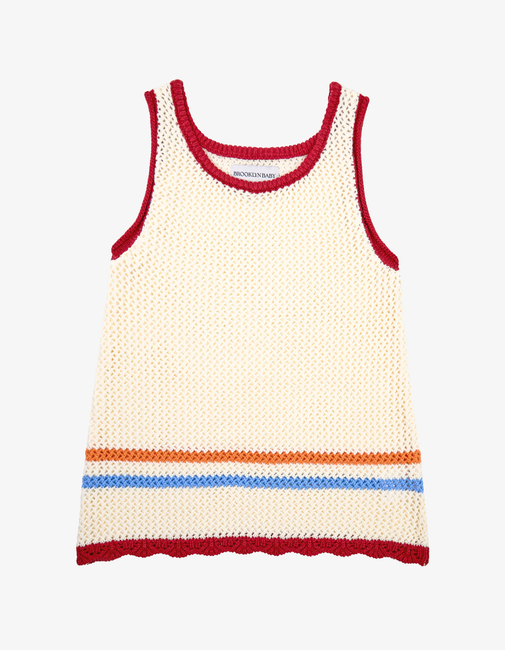 Open Knit Tank Top - White