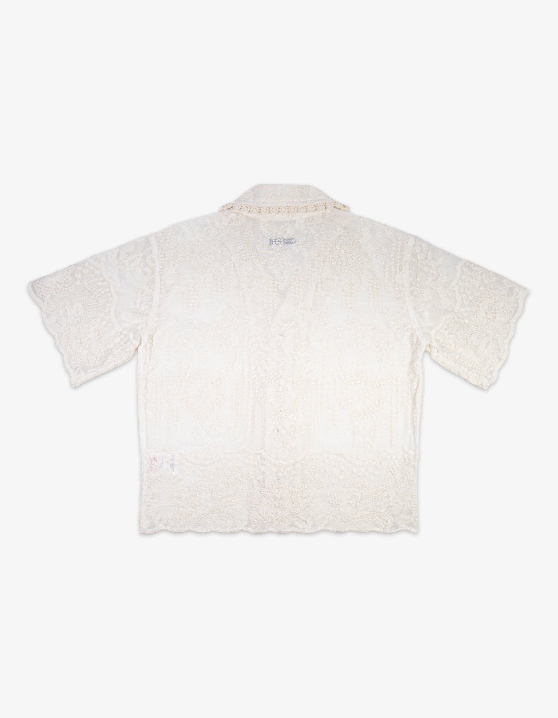 Handmade Kids Cotton Floral Lace Scallop Shirt Back View