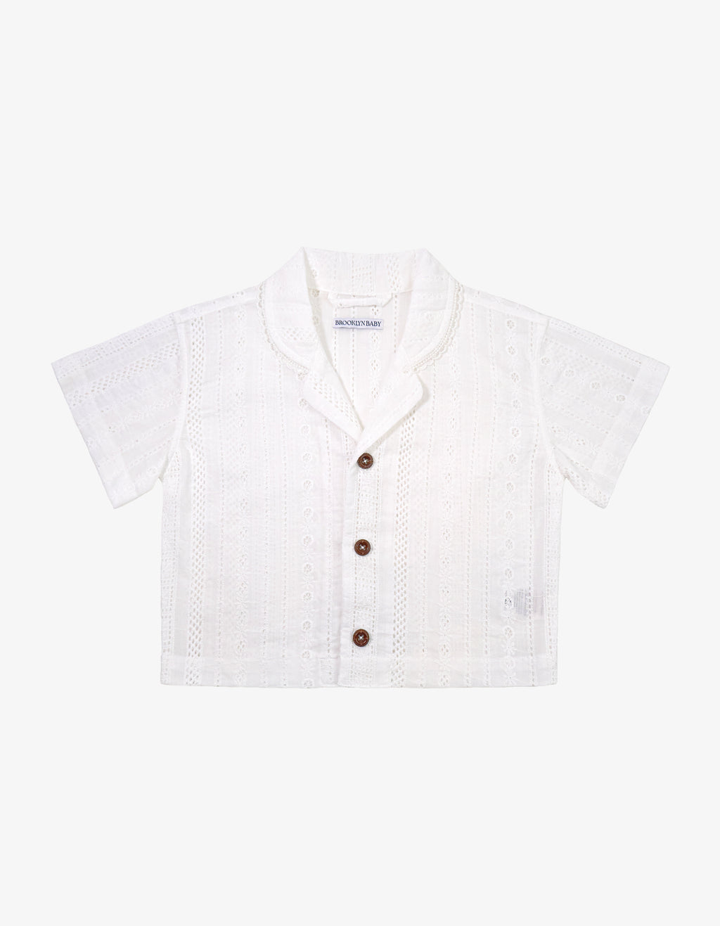 Handmade Eyelet Embroidery Stripe Shirt