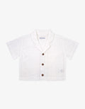 Handmade Eyelet Embroidery Stripe Shirt