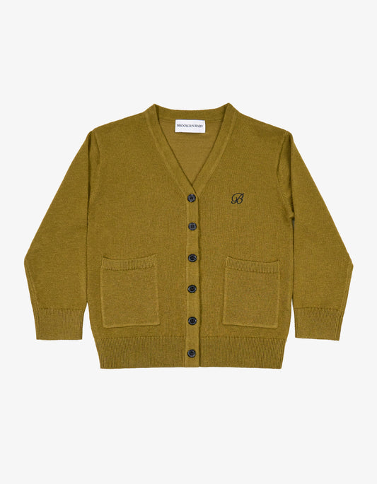 Wool Blend Cardigan - Olive