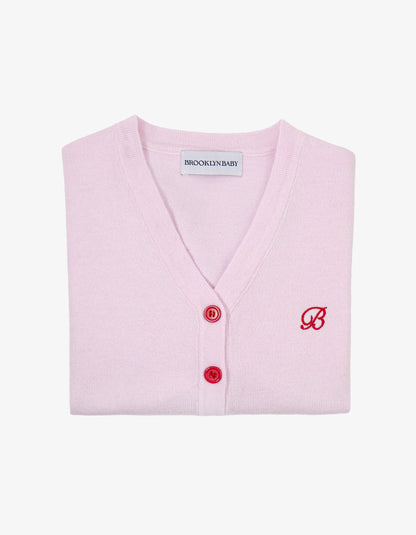 Wool Blend Cardigan - Pale Pink
